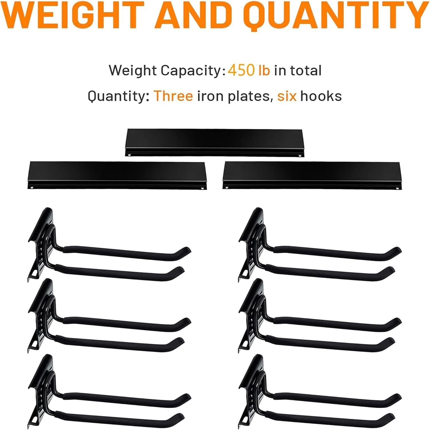 Organizador de Almacenamiento Wallmaster 6 Ganchos Ajustables 450 lb