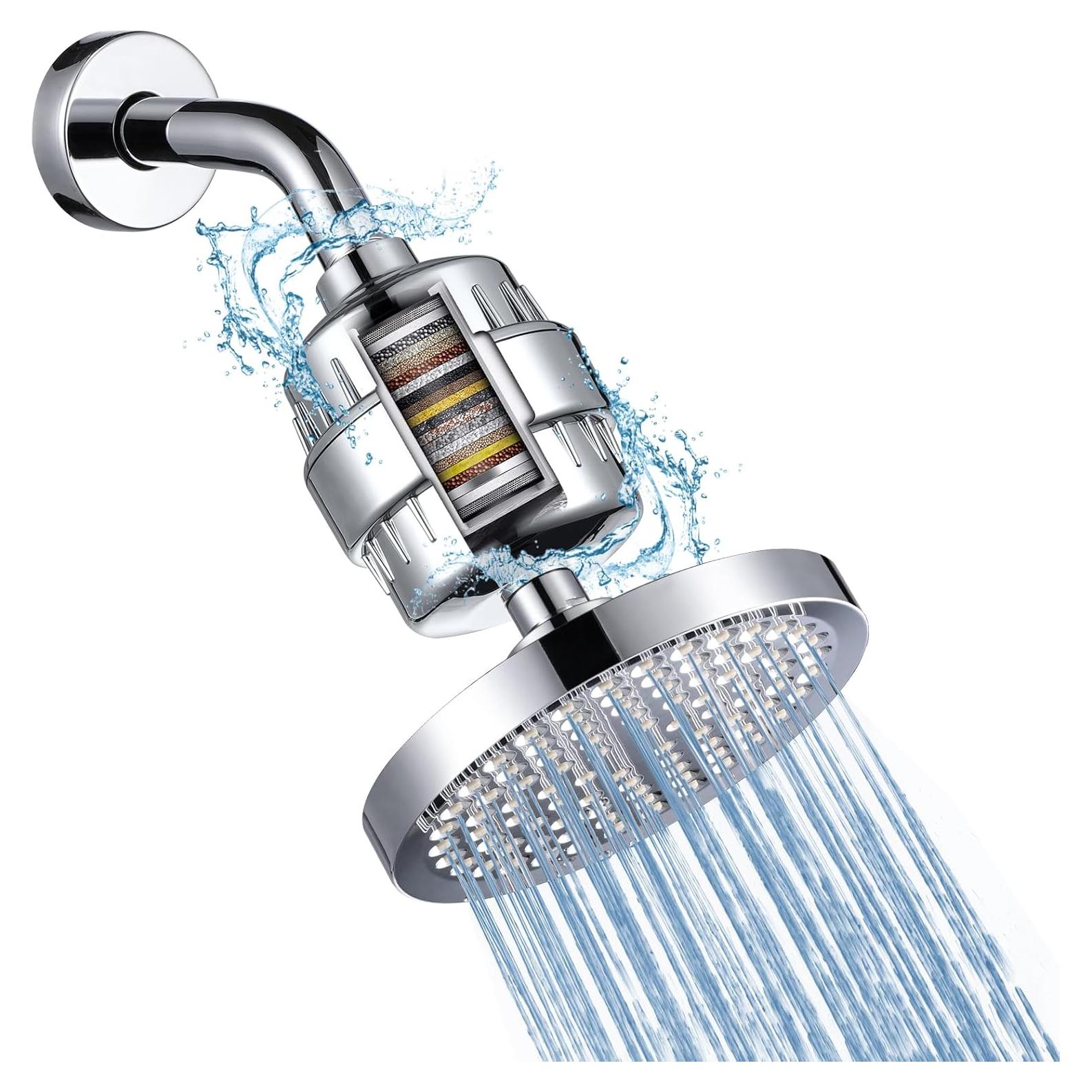 Cabezal de Ducha Filtrado Iopsk 15 Etapas Cromo 15.24 cm