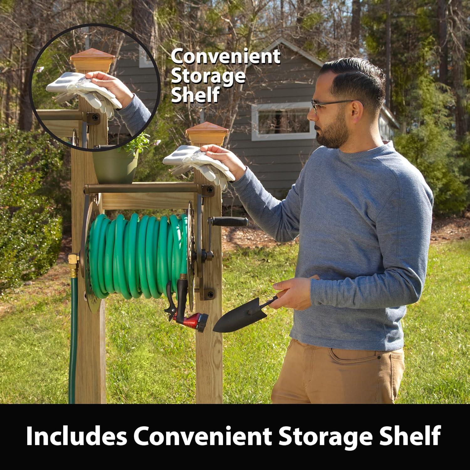 Carrete de Manguera de Pared Liberty Garden 704 - Bronce, 38.1m