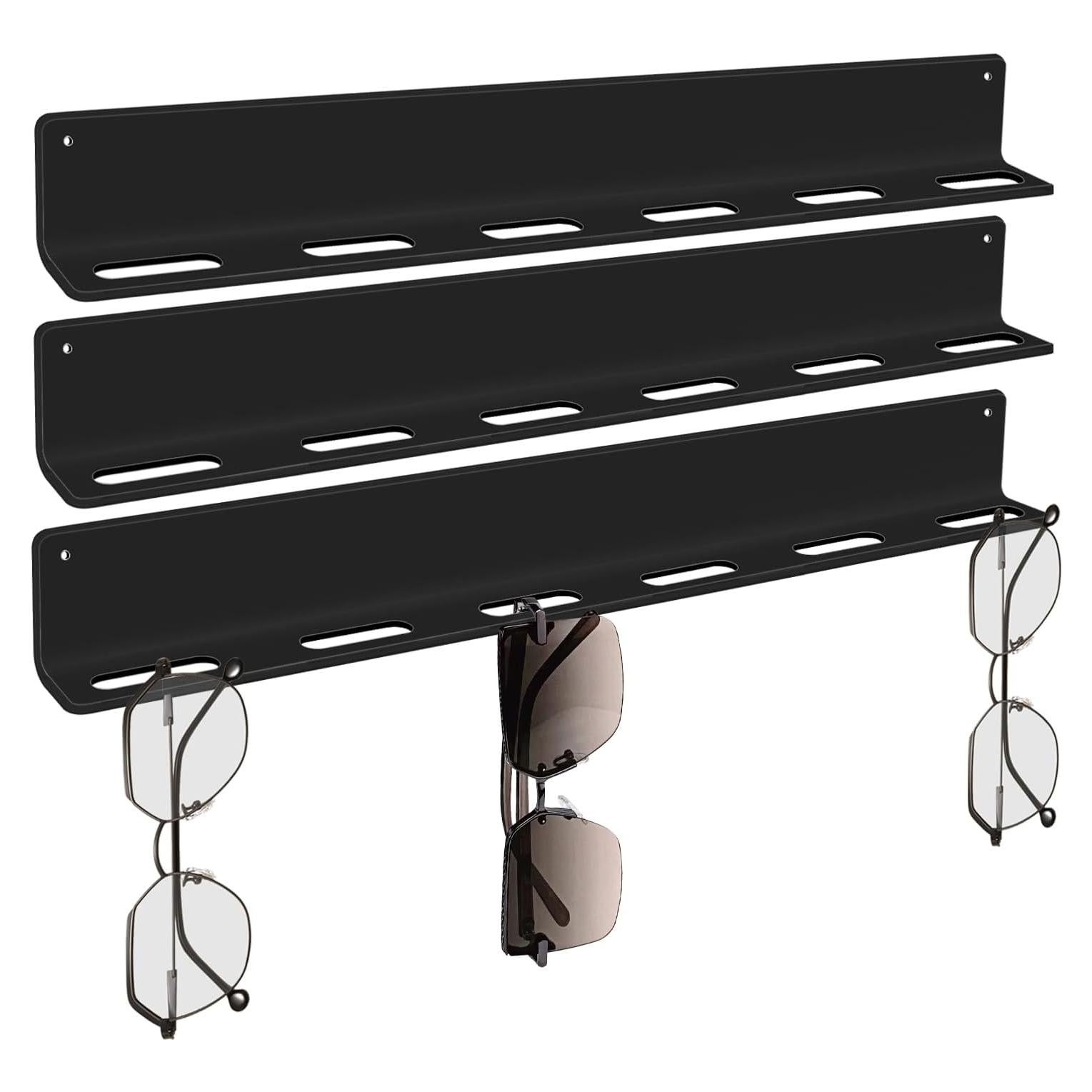 Organizador de Gafas de Sol Bigfety, Estante Flotante 3 Piezas Negro
