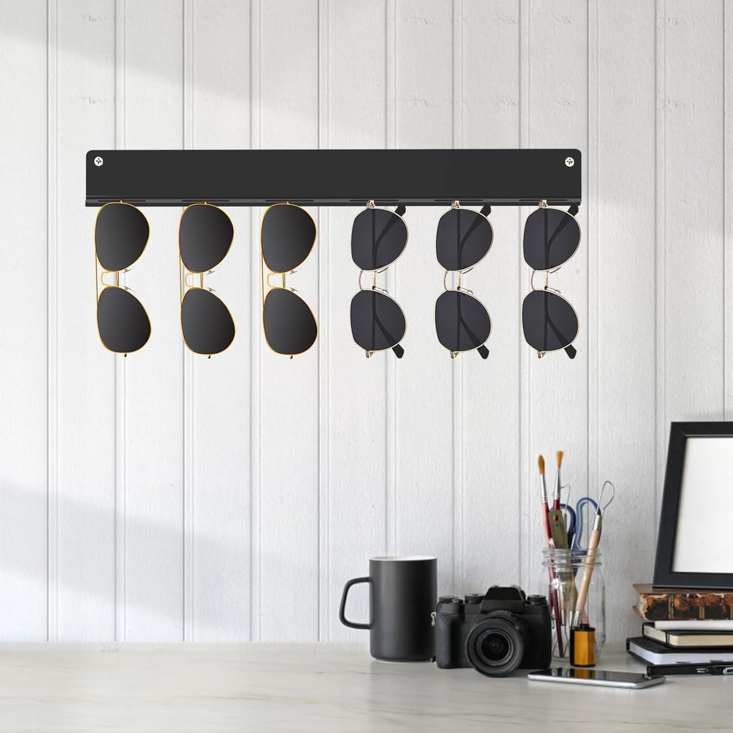 Organizador de Gafas de Sol Bigfety, Estante Flotante 3 Piezas Negro