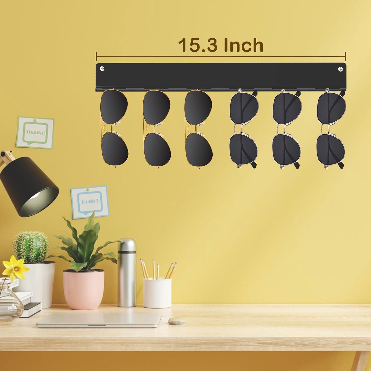 Organizador de Gafas de Sol Bigfety, Estante Flotante 3 Piezas Negro