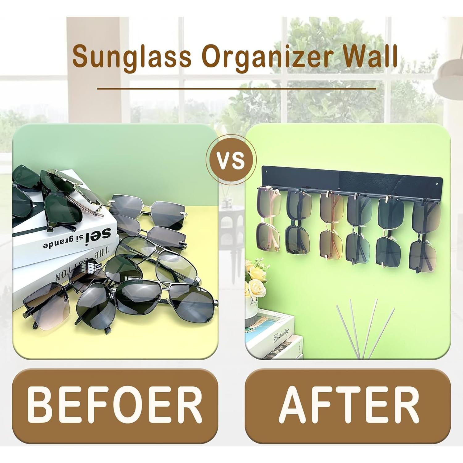 Organizador de Gafas de Sol Bigfety, Estante Flotante 3 Piezas Negro