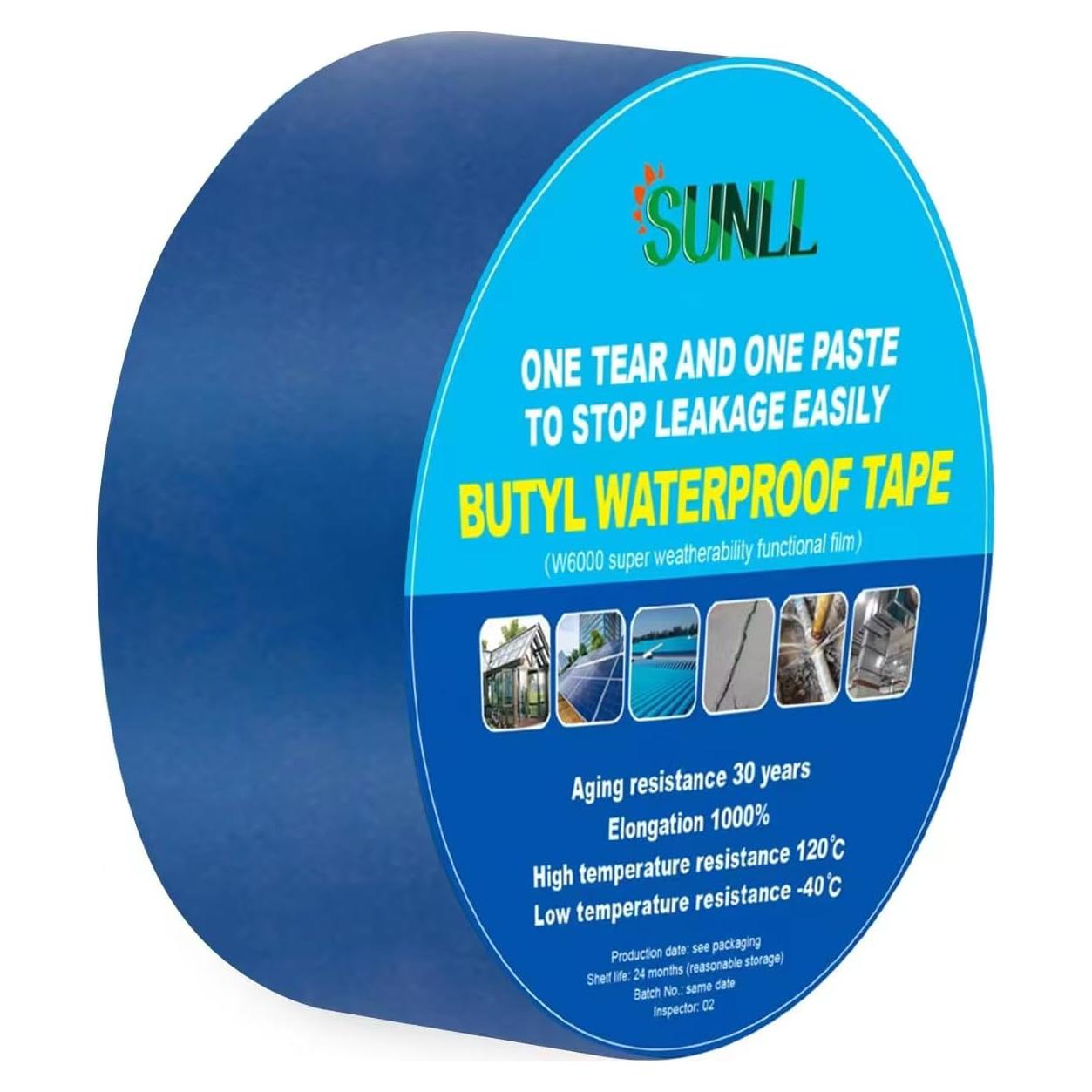 Cinta de Sello de Butilo SUNLL 5cm x 5m Impermeable Azul