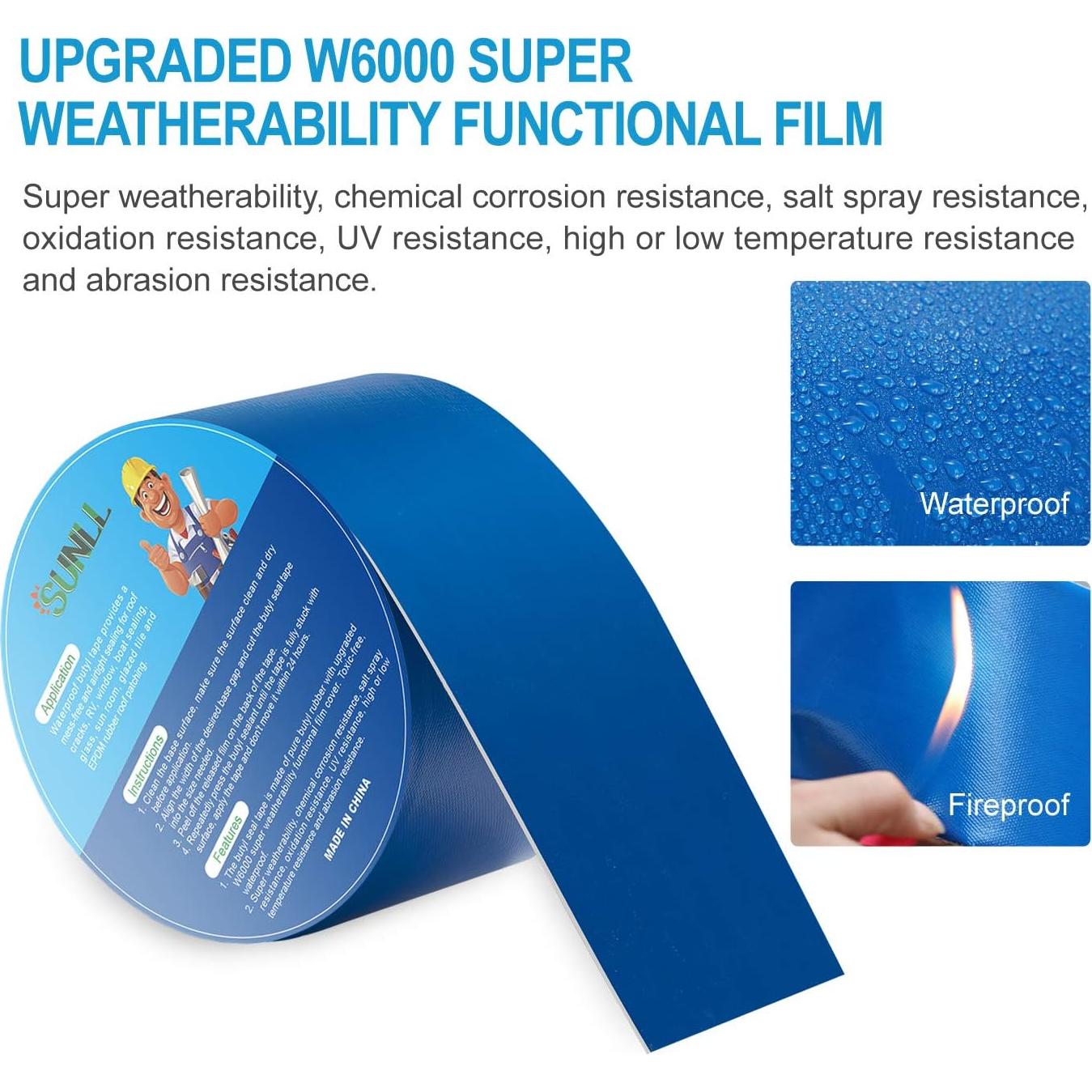 Cinta de Sello de Butilo SUNLL 5cm x 5m Impermeable Azul