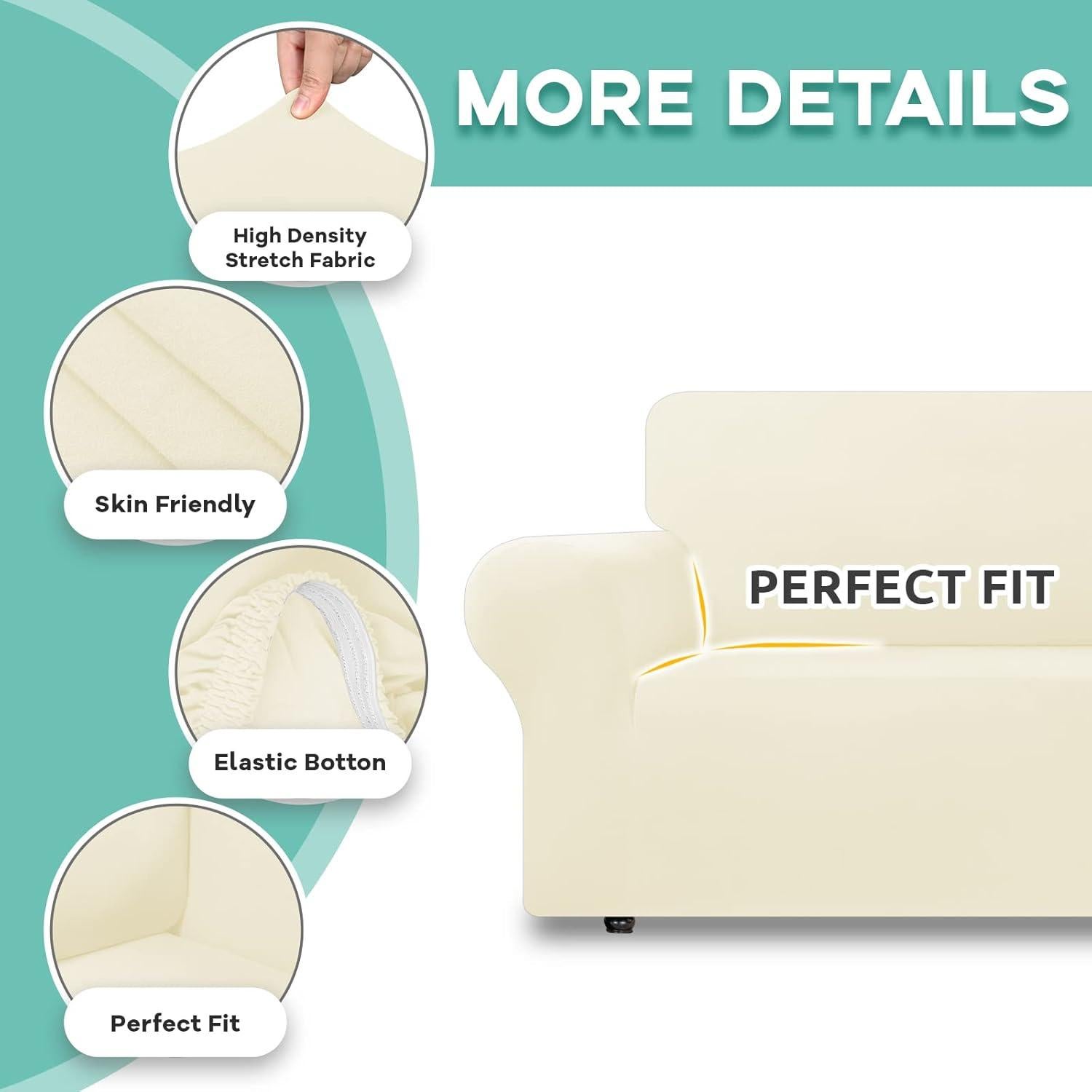 Funda de Sofá Stretch CWK Mediana Beige Antideslizante