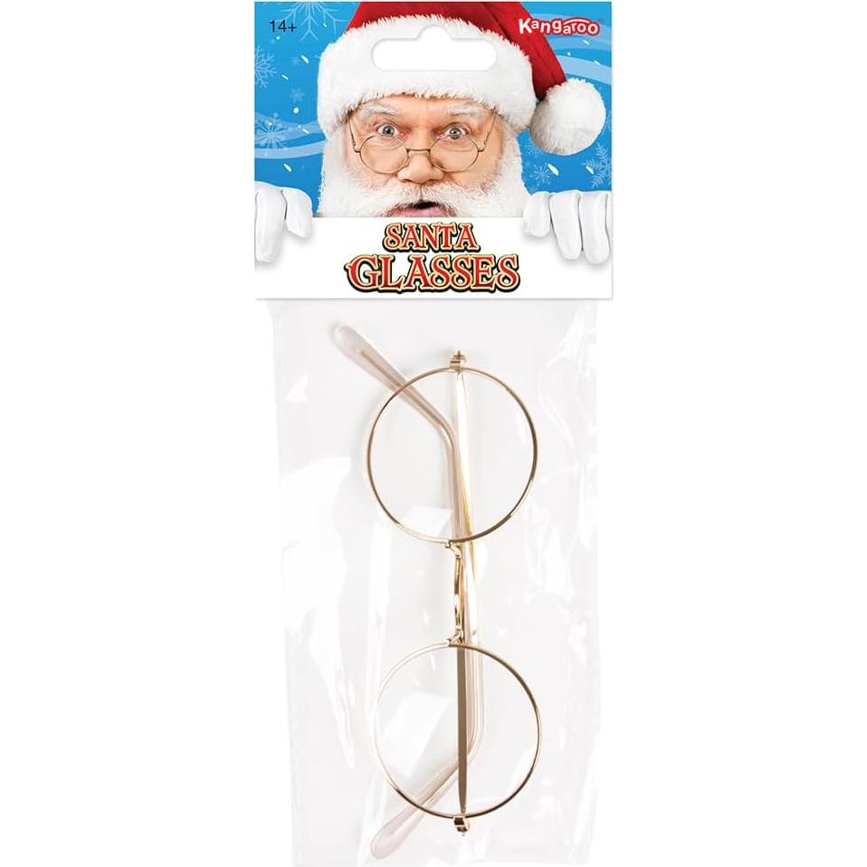 Gafas de Santa Claus Oro Kangaroo - Lentes Claros Redondos