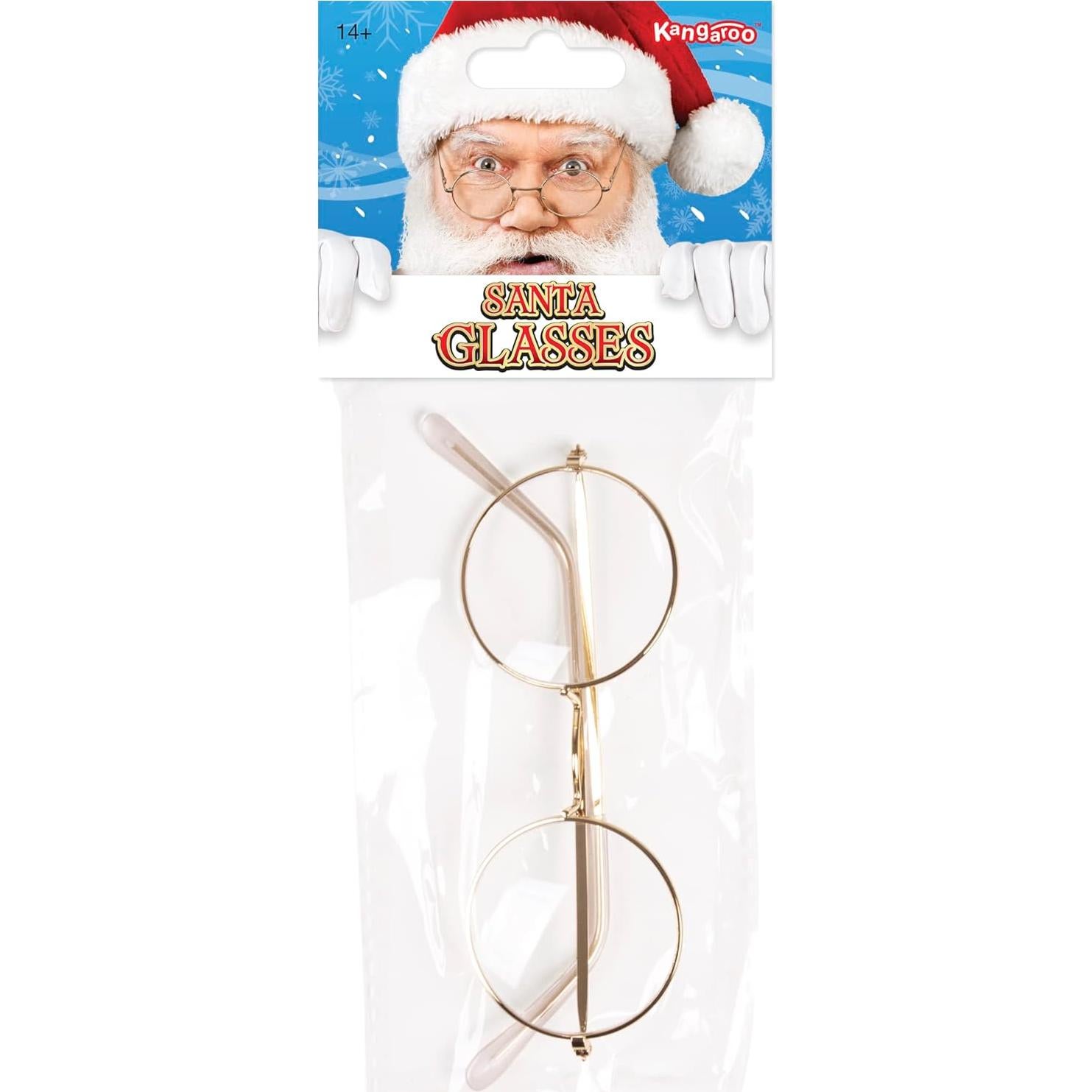 Gafas de Santa Claus Oro Kangaroo - Lentes Claros Redondos