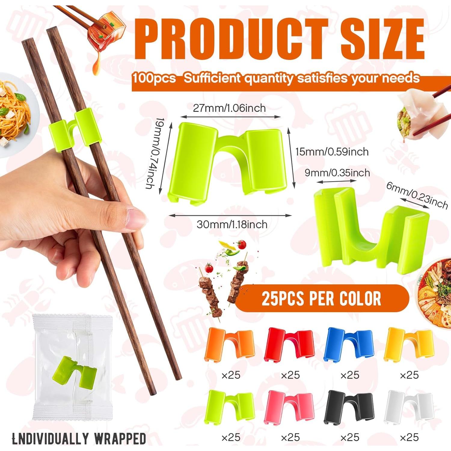 200 Ayudantes de Palillos Reutilizables Suttmin Multicolor