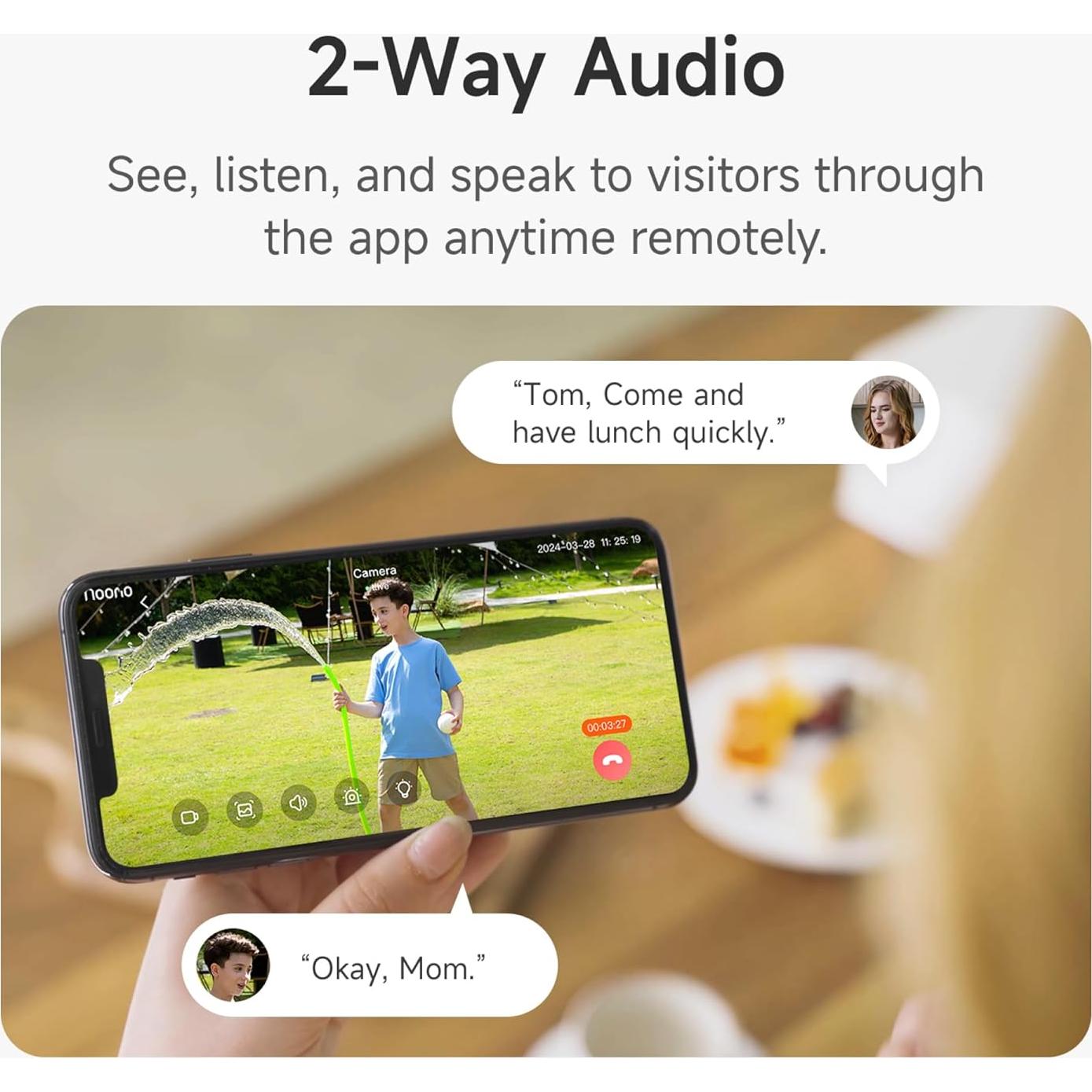 Cámara de Seguridad Inalámbrica Noorio B210-SE 2K con AI