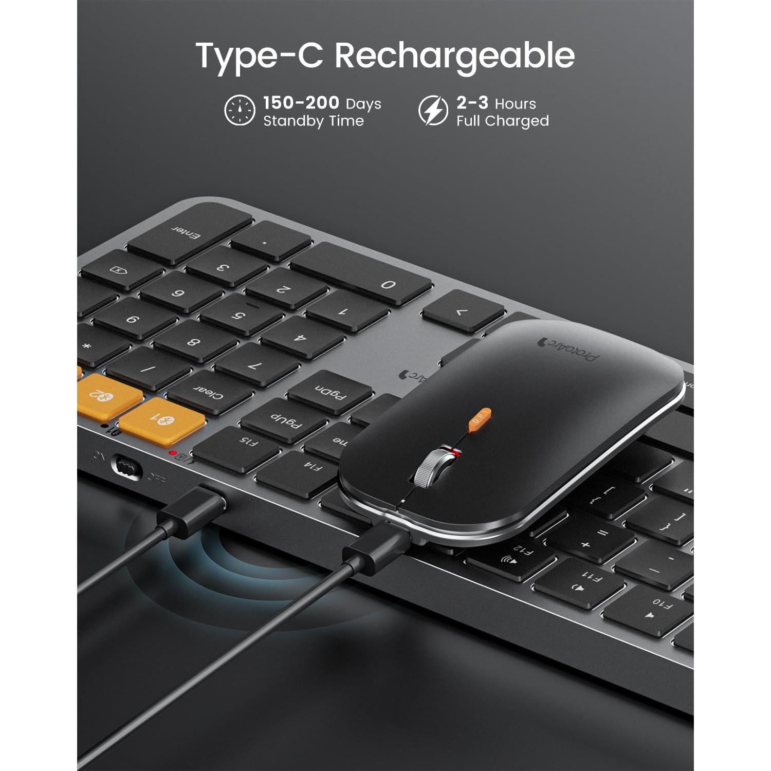 Teclado y Ratón Bluetooth Retroiluminados ProtoArc KM100-A para Mac