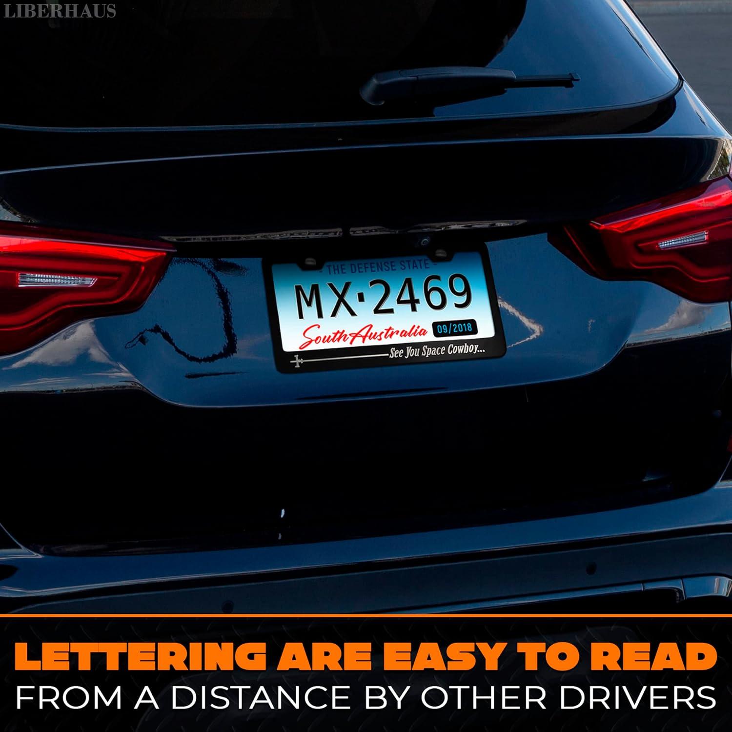 Marco de Placa de Licencia Anime LIBERHAUS Negro 30x15 cm