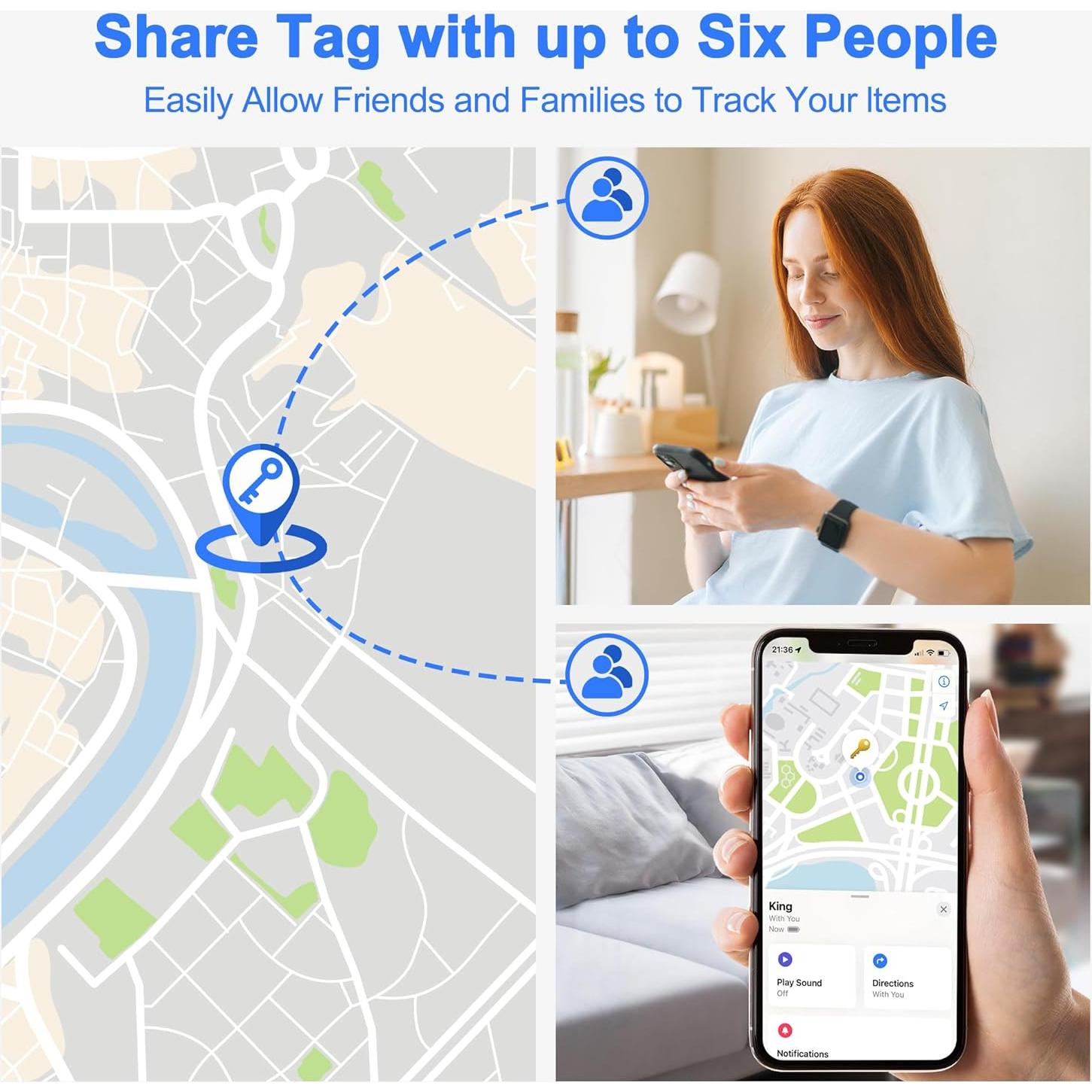 Rastreador de Artículos Roiciao para Apple Find My - 2 Unidades