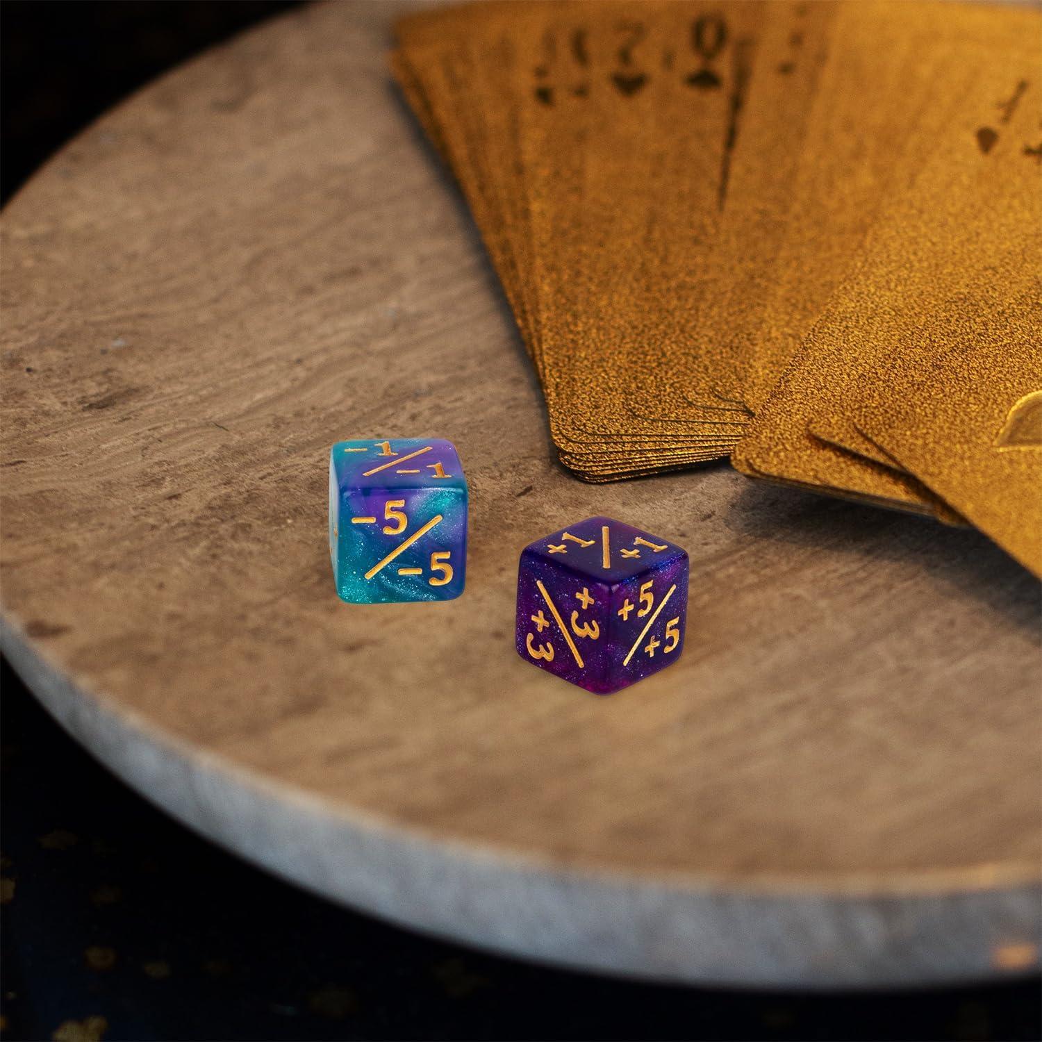 24 Contadores de Dados D6 LAMJAM MTG Turquesa y Lila