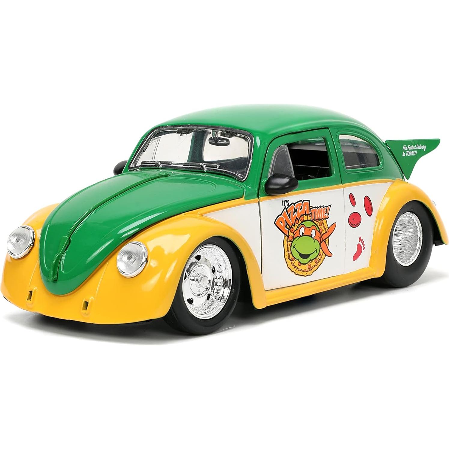 Juguete Jada Tortugas Ninja Volkswagen Beetle 1959 + Michelangelo