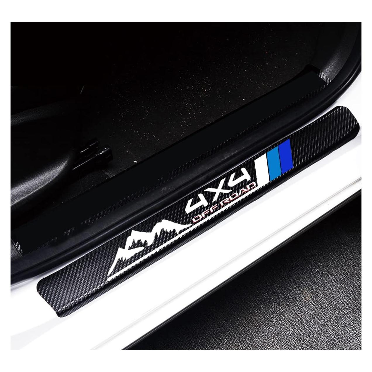 Protector de Umbral de Puerta MAXDOOL 4Pcs Fibra Carbono Azul