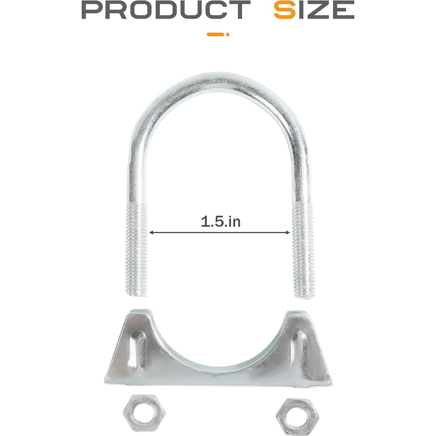 Abrazaderas de Escape de Coche SCUARI 1.5" Acero al Carbono 2 Pcs