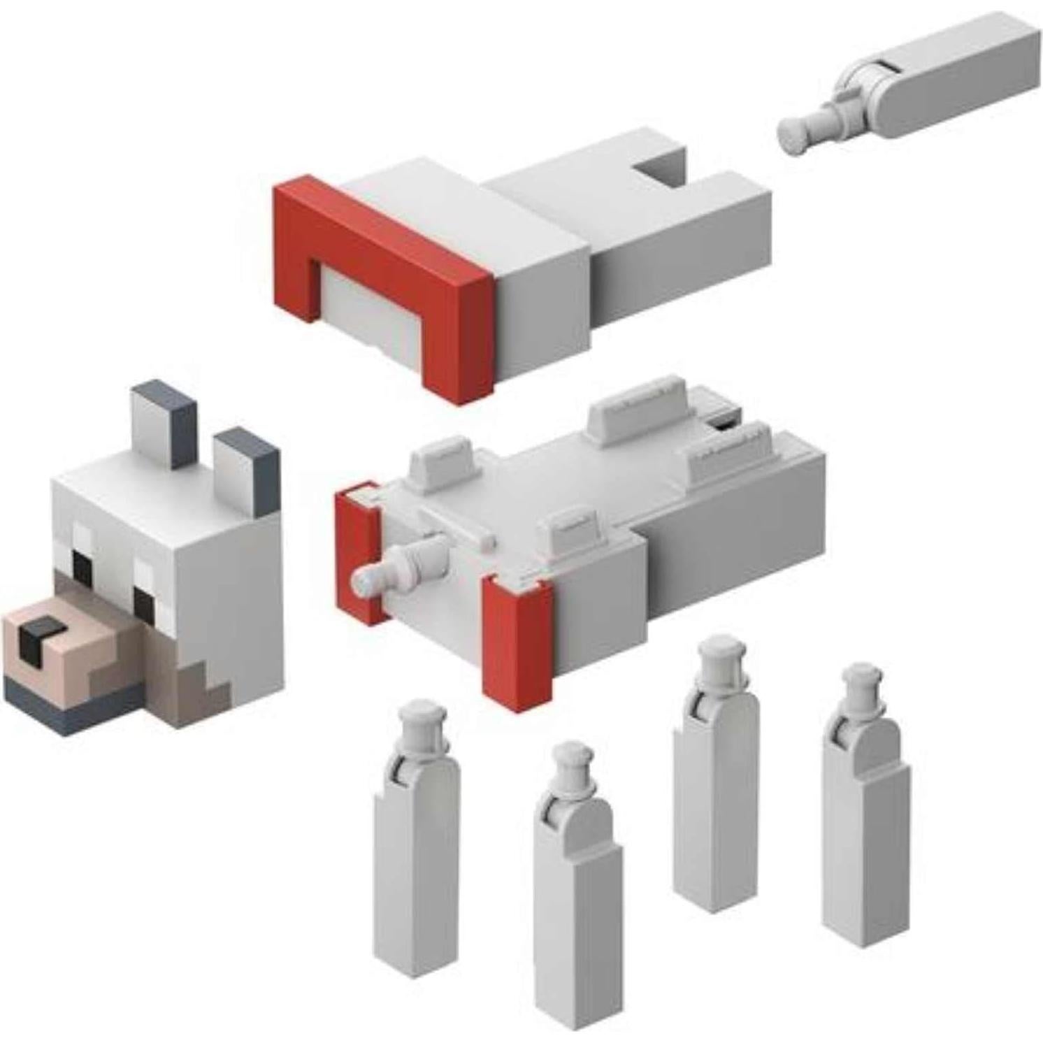 Juego de Figuras Fusion Wolf Mattel Minecraft 241g 6+ Años