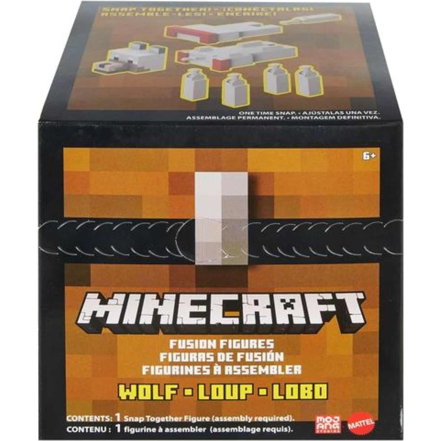 Juego de Figuras Fusion Wolf Mattel Minecraft 241g 6+ Años