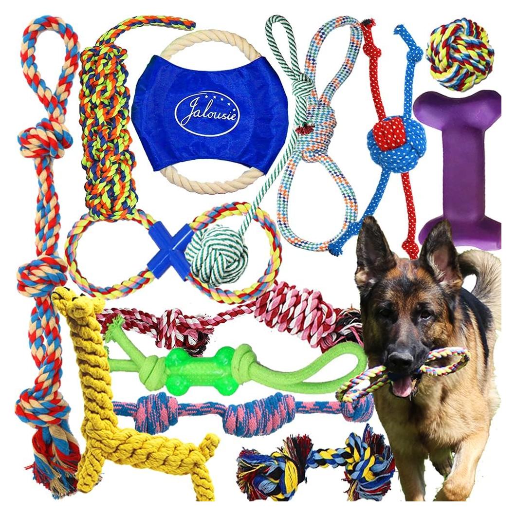 Juguete de Cuerda para Perros Jalousie 14 Piezas Multicolor