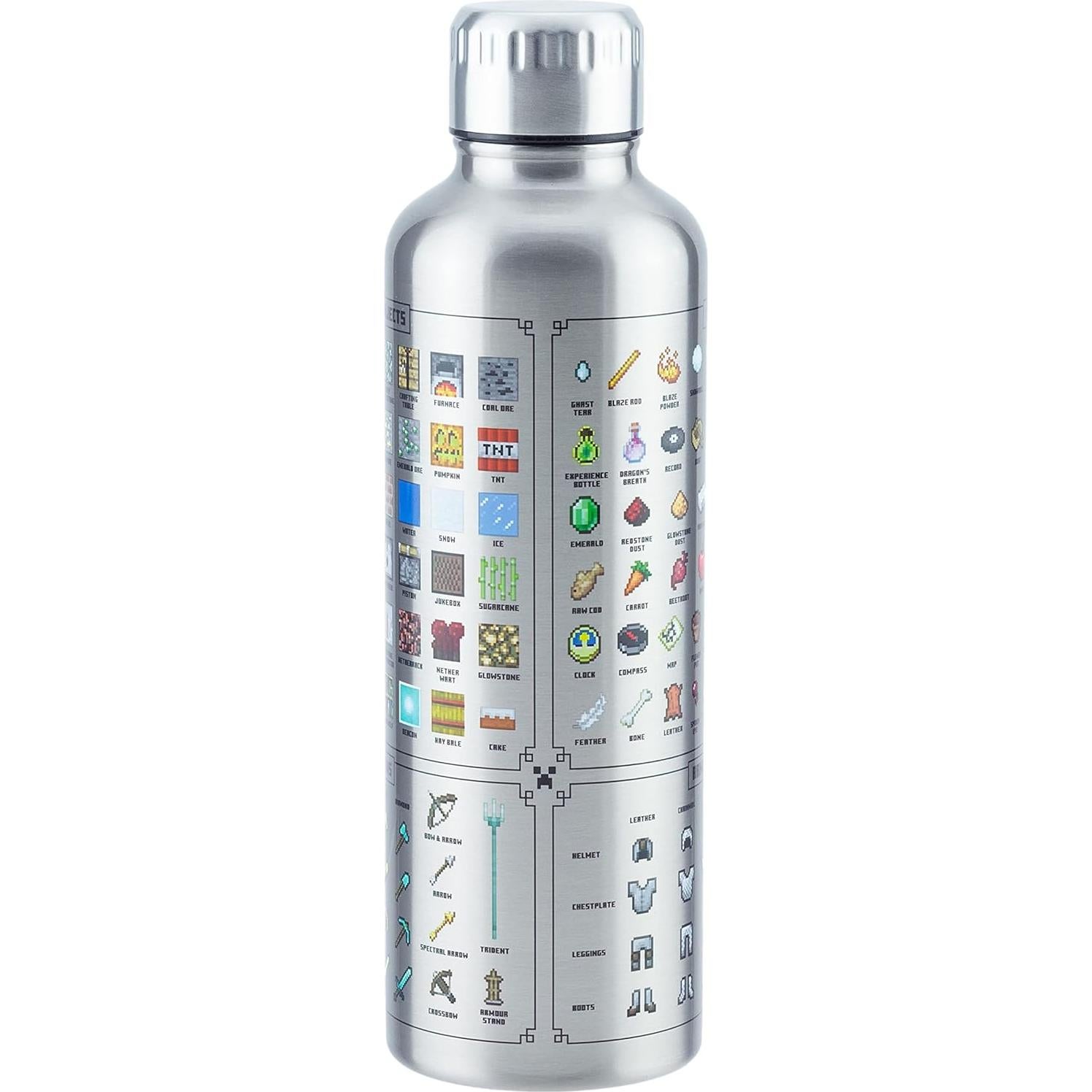 Botella de Agua de Metal Paladone Minecraft 500ml Reutilizable