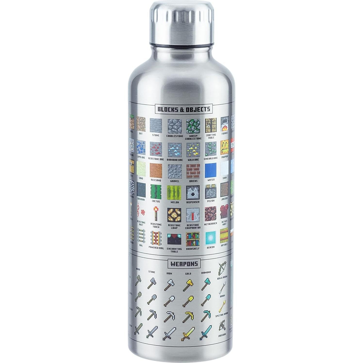 Botella de Agua de Metal Paladone Minecraft 500ml Reutilizable