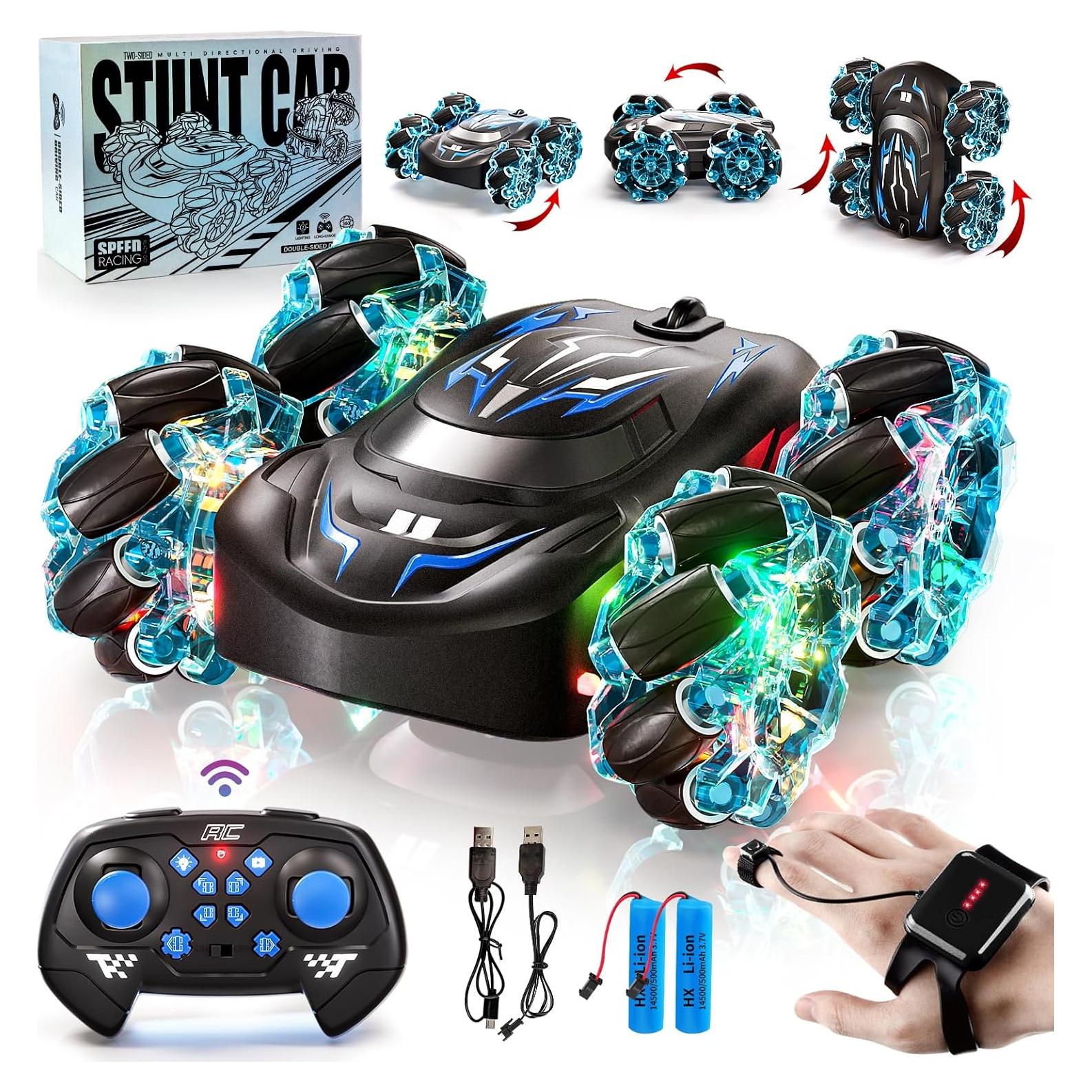 Coche Acrobático RC Uregoio 4WD Detección de Gestos LED Azul