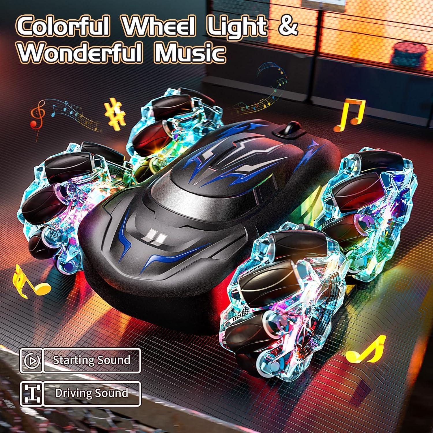 Coche Acrobático RC Uregoio 4WD Detección de Gestos LED Azul