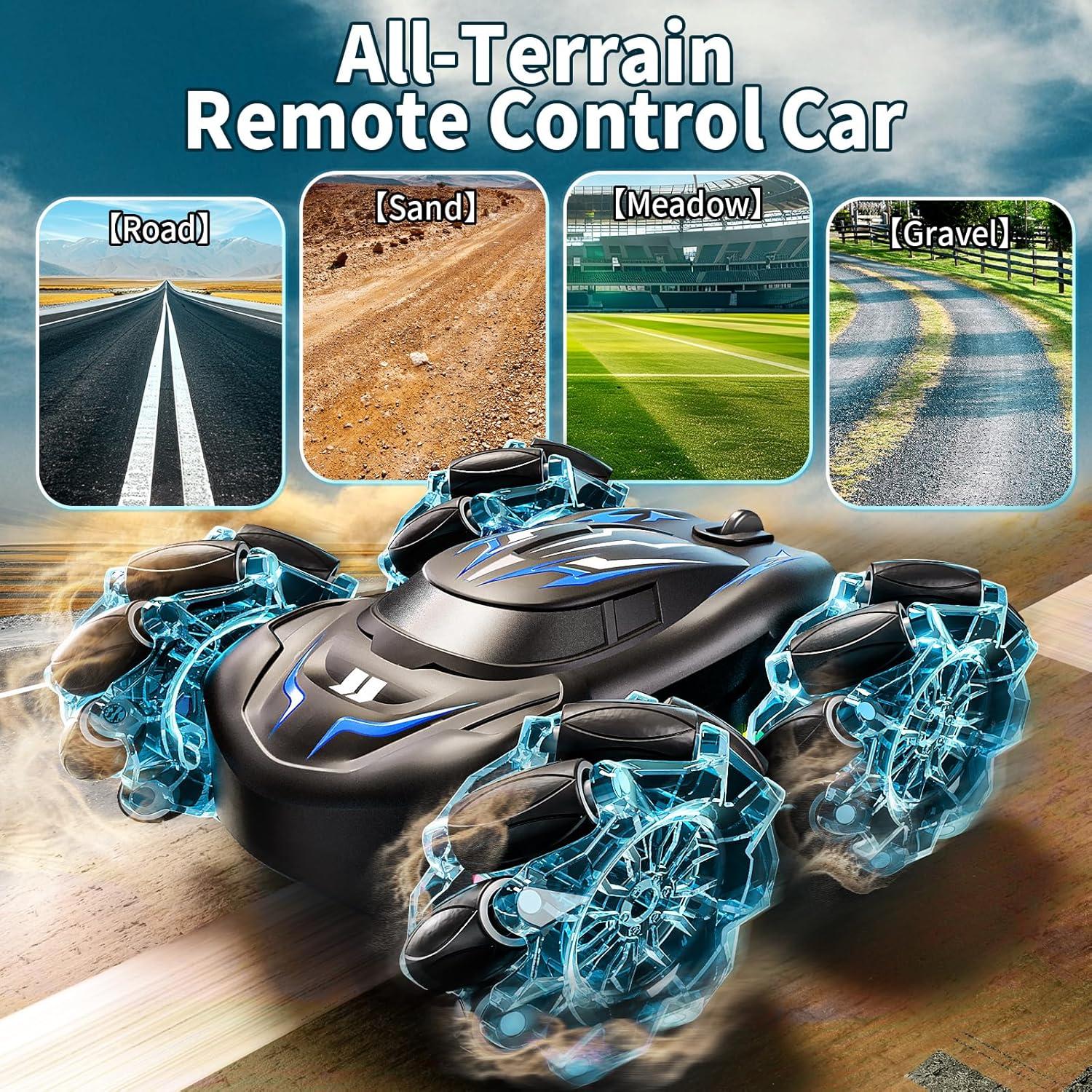 Coche Acrobático RC Uregoio 4WD Detección de Gestos LED Azul