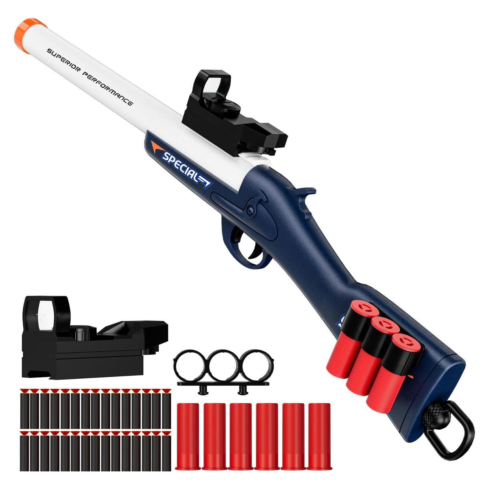 Escopeta de Juguete Ouzhimanxing con 40 Dardos de Espuma Azul