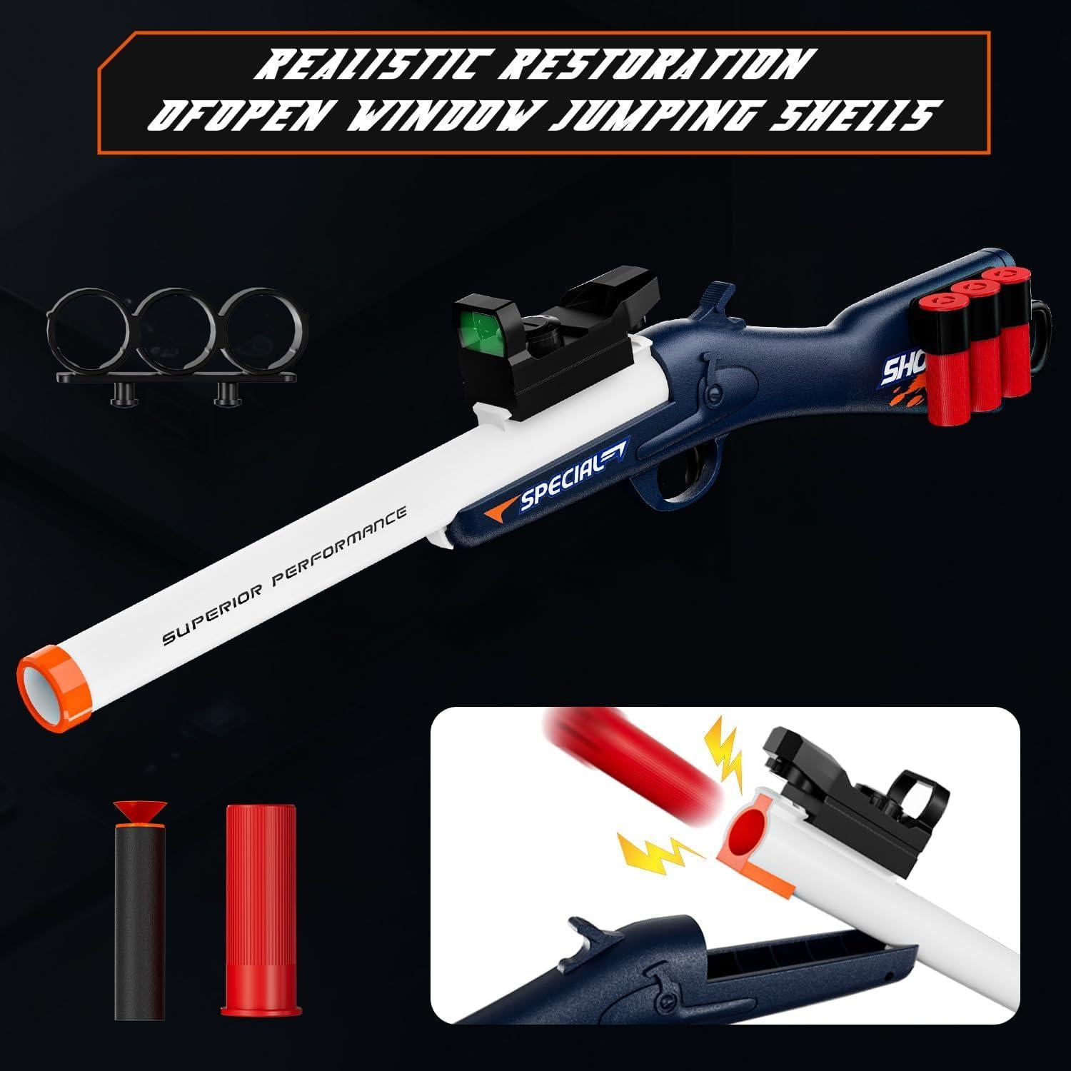 Escopeta de Juguete Ouzhimanxing con 40 Dardos de Espuma Azul