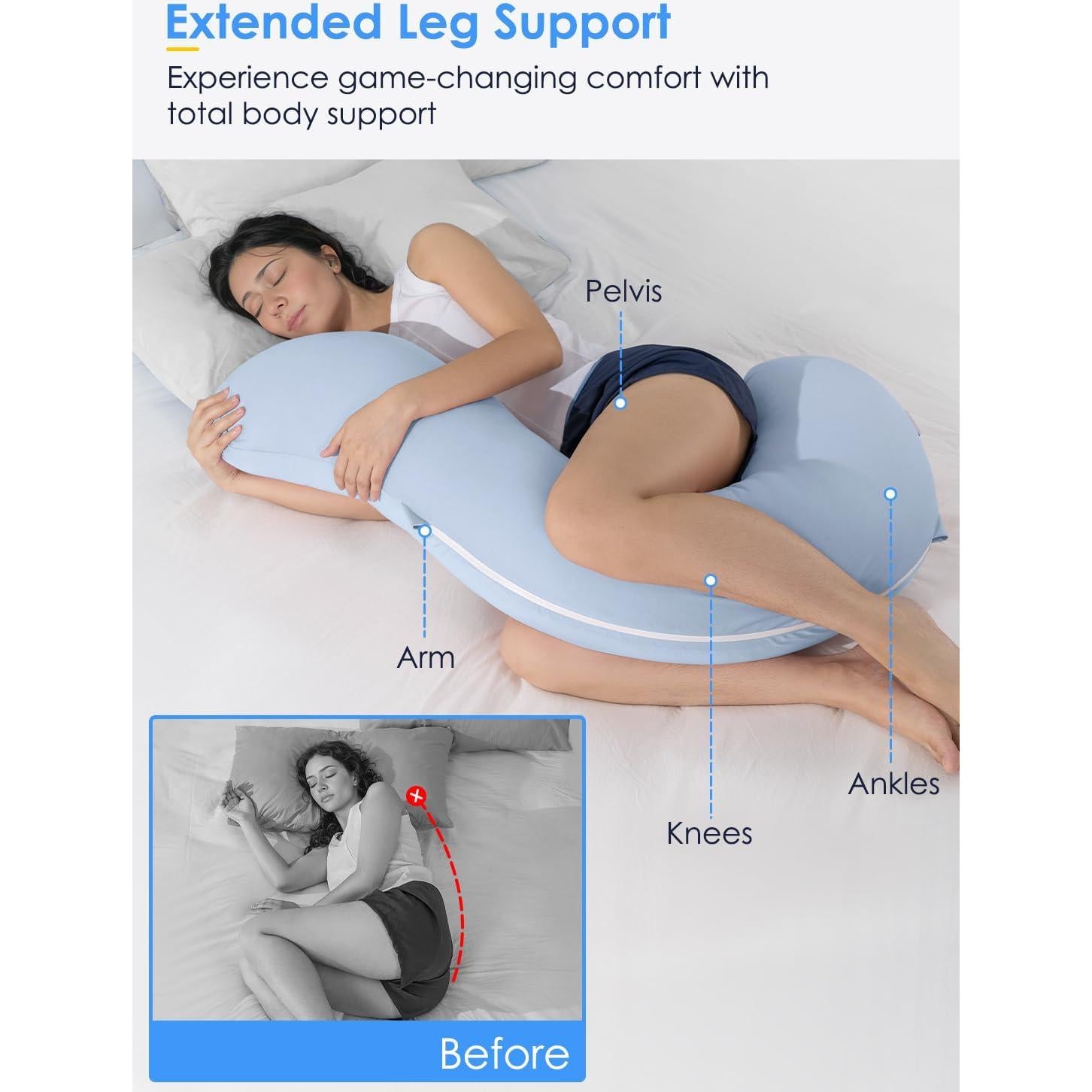 Almohada Corporal Refrigerante QUEEN ROSE 104 cm Azul