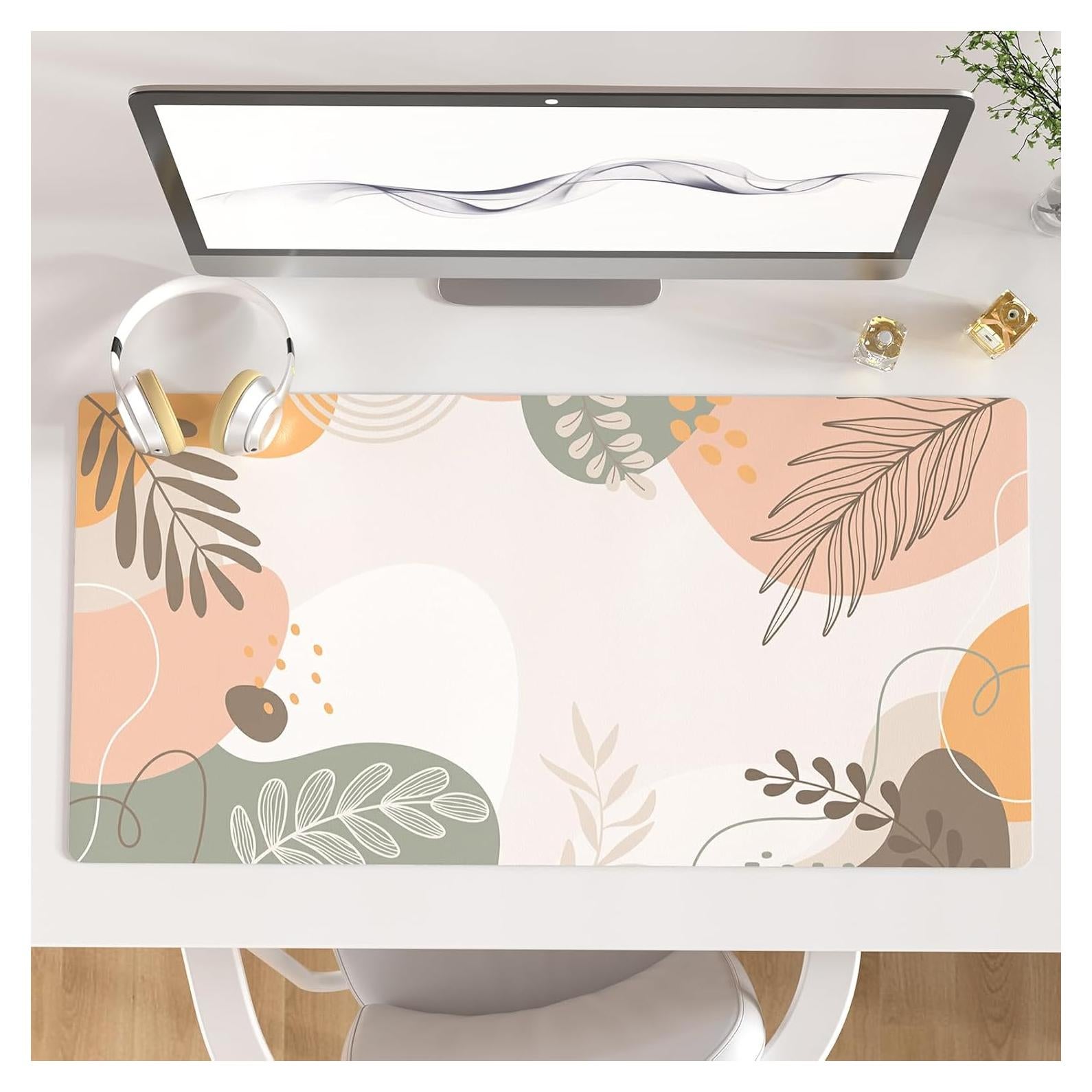 Alfombrilla de Ratón Grande QiyI 80x40cm Cuero Impermeable Ramas Abstractas