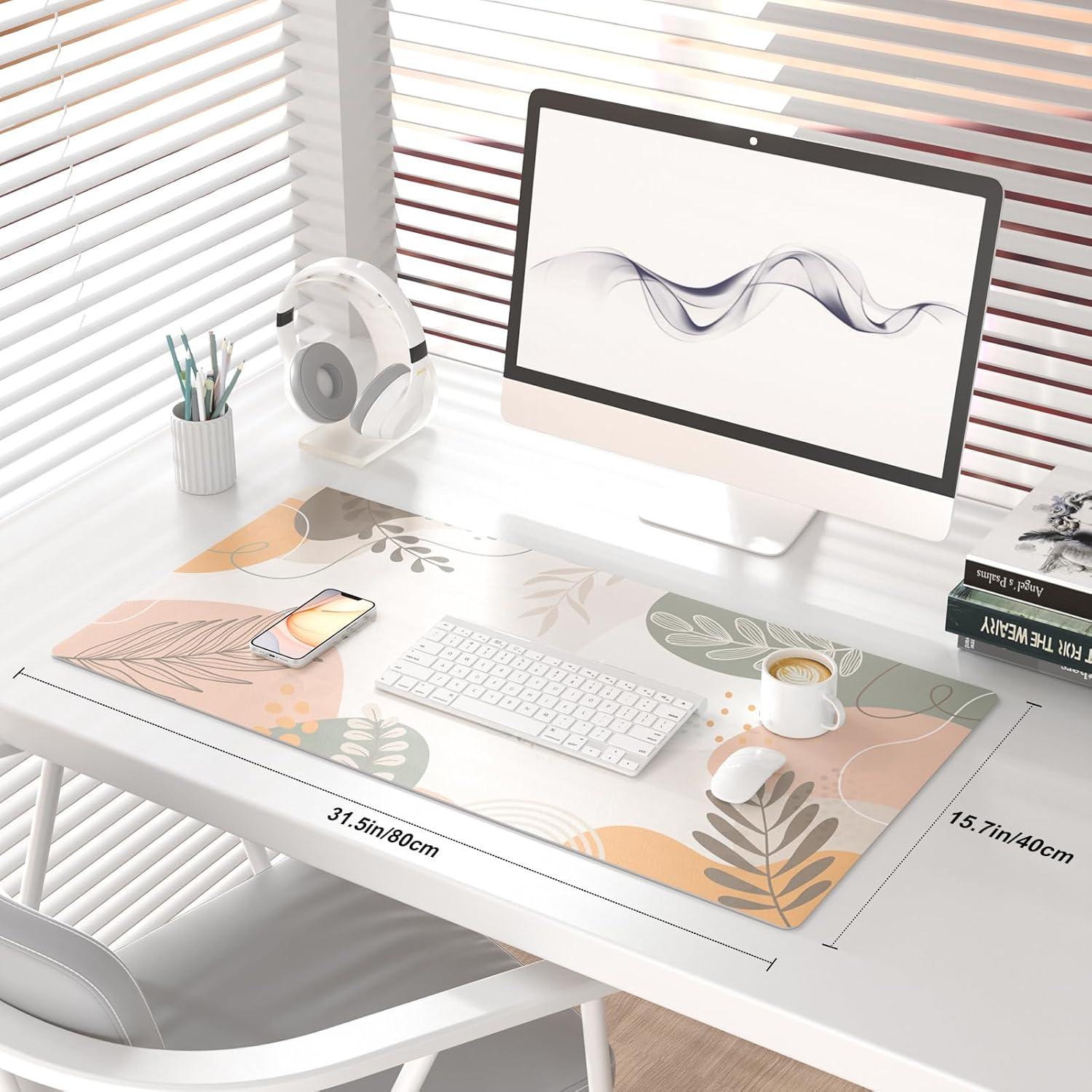 Alfombrilla de Ratón Grande QiyI 80x40cm Cuero Impermeable Ramas Abstractas