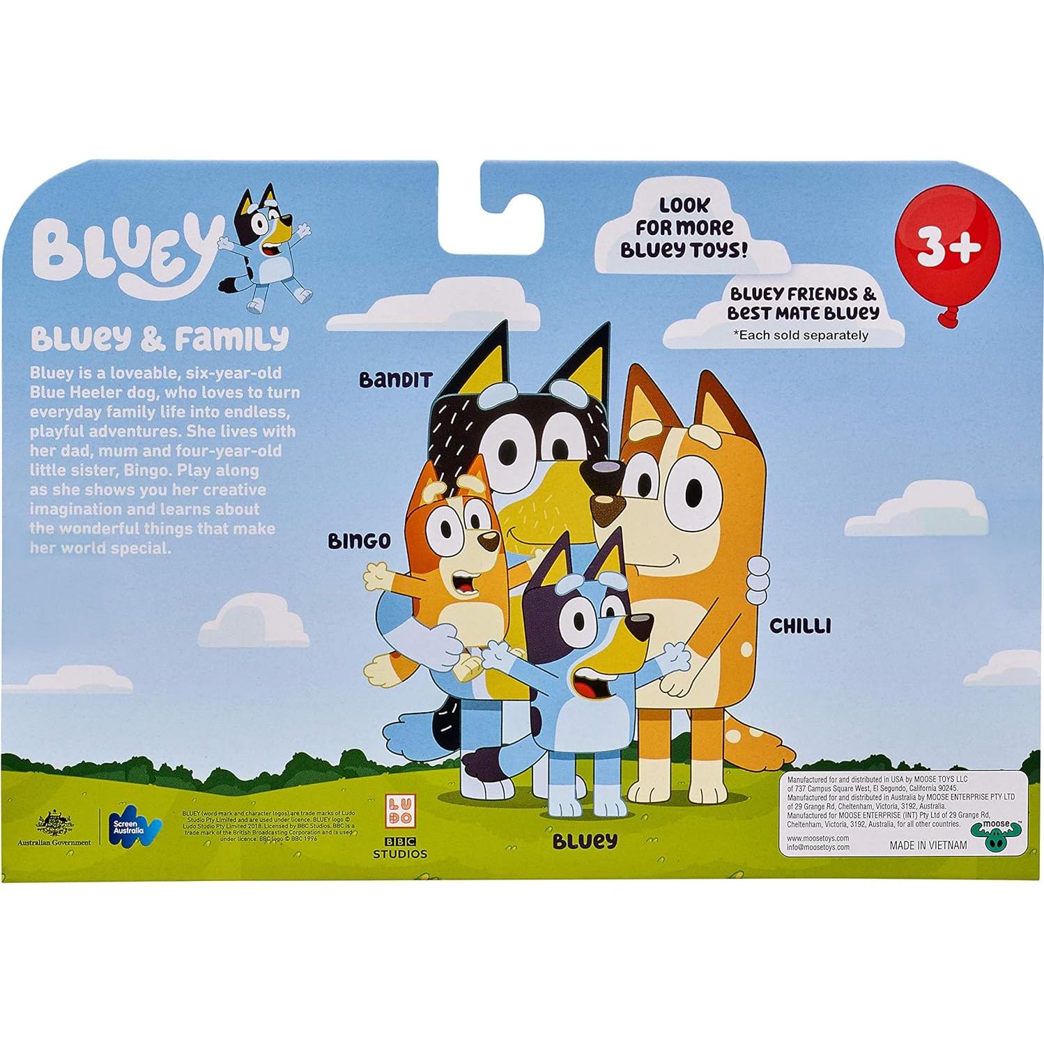 Figuras de la Familia Bluey 4-Pack Moose Toys - 8,23 cm