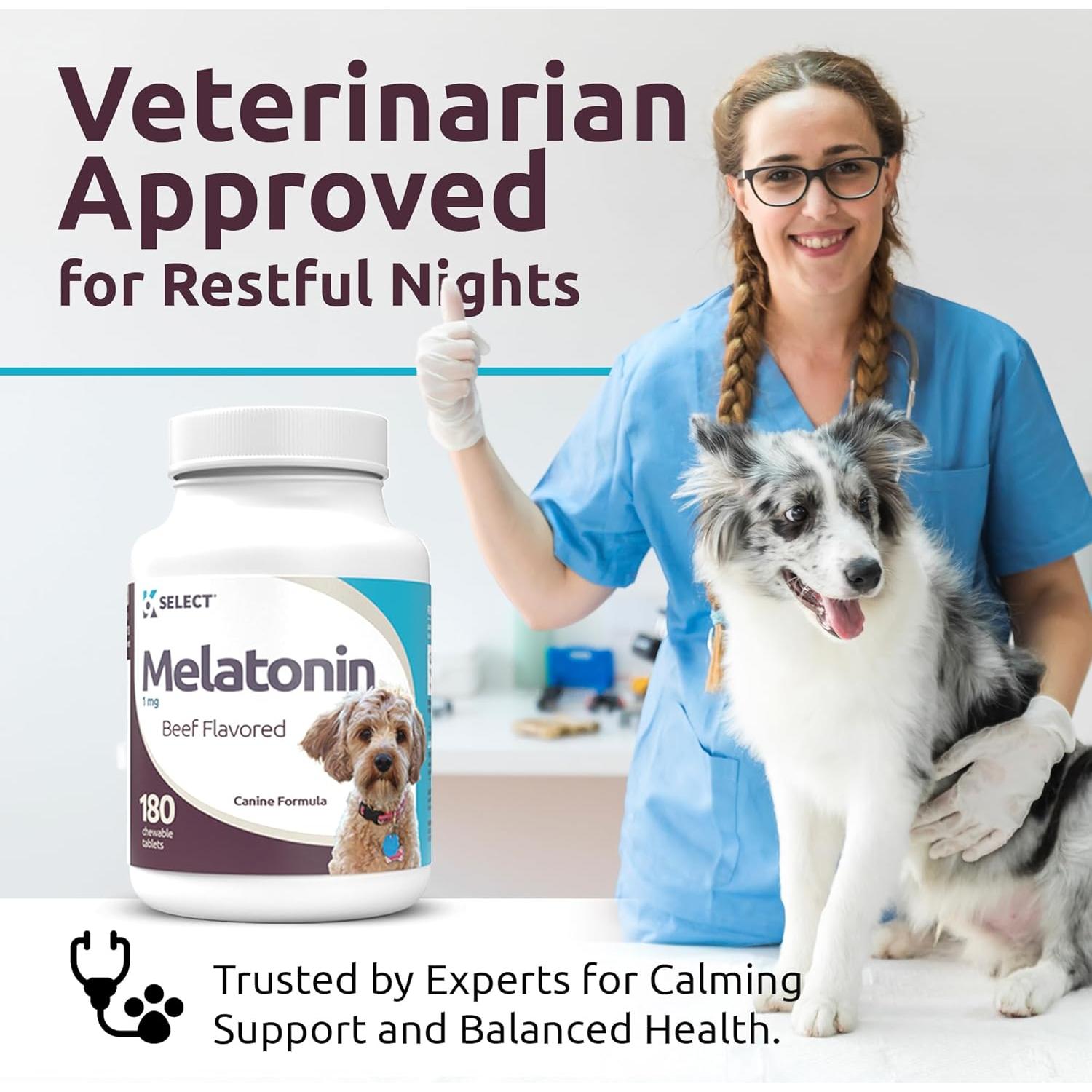 K9 Select Melatonina para Perros Pequeños - 180 Tabletas Masticables de 1 mg