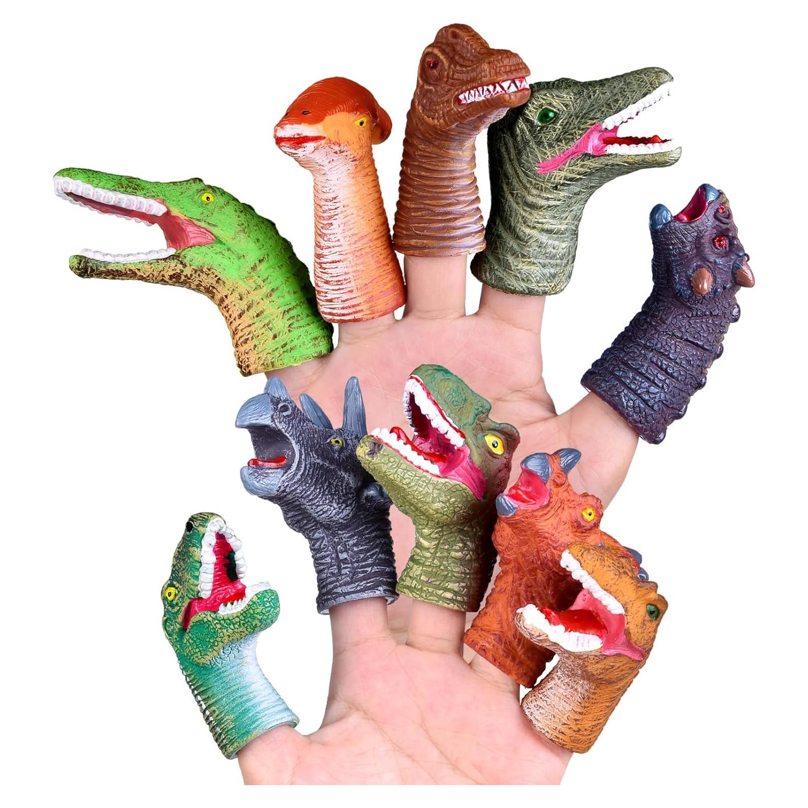 Títeres de Dedo Dinosaurio Juguetes Divertidos 10 Pcs