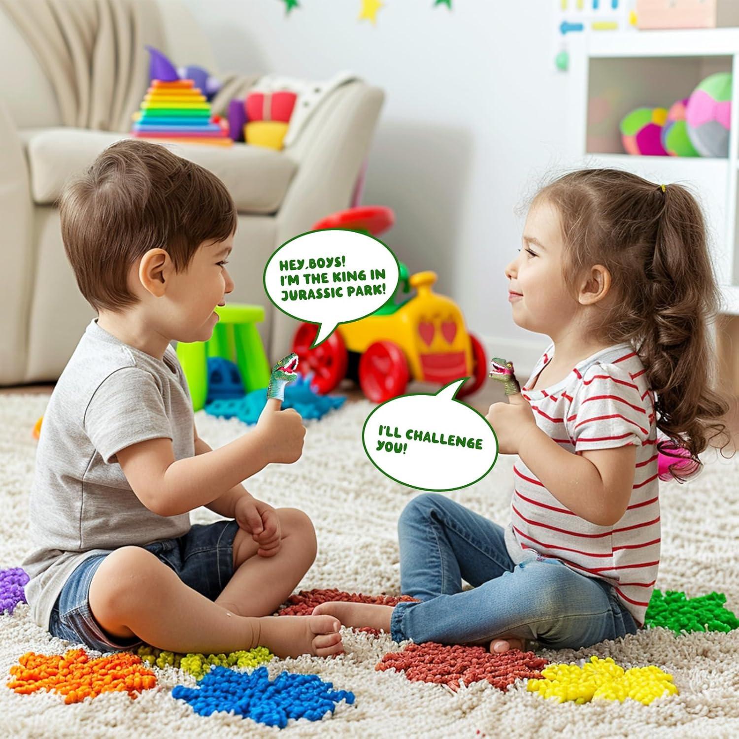 Títeres de Dedo Dinosaurio Juguetes Divertidos 10 Pcs