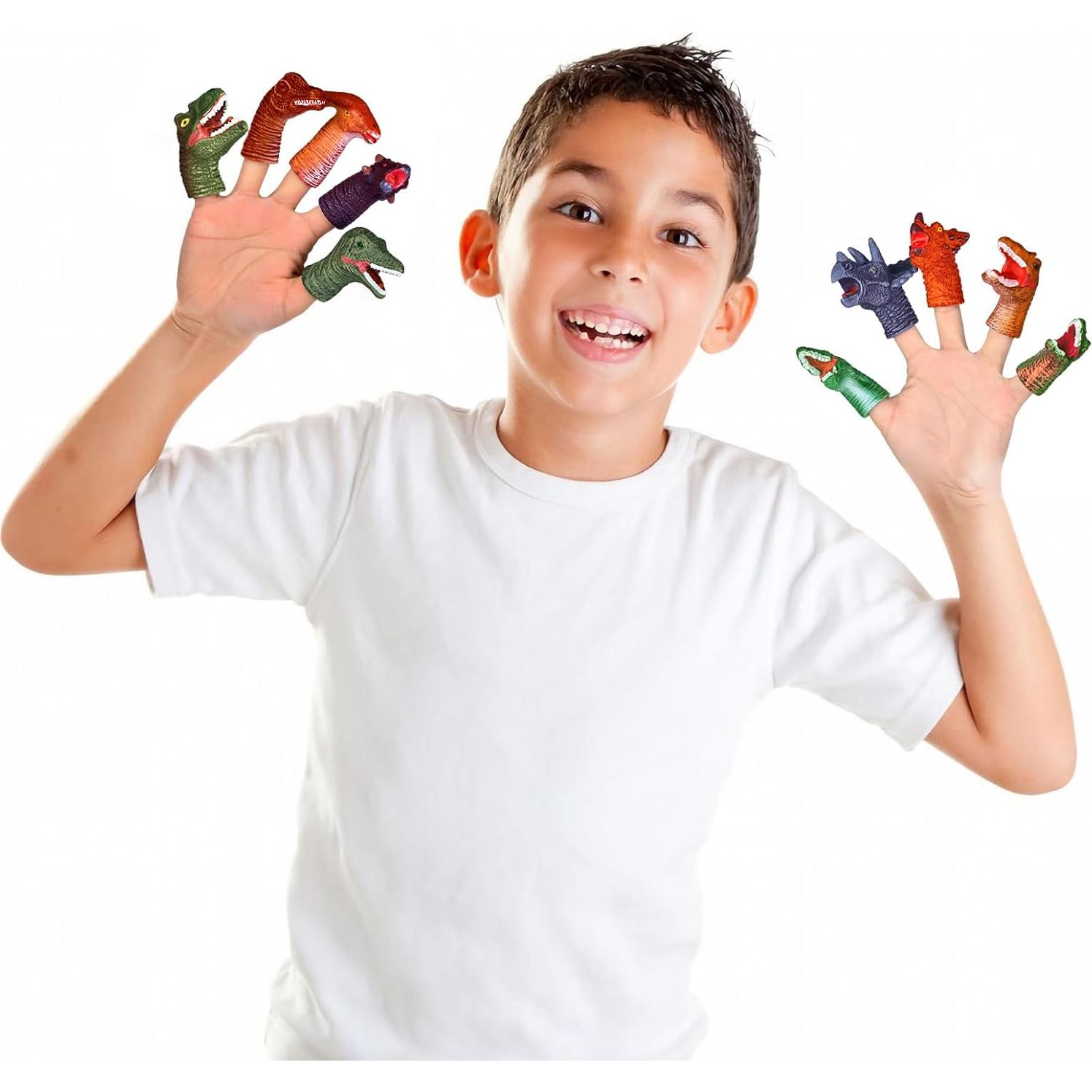 Títeres de Dedo Dinosaurio Juguetes Divertidos 10 Pcs