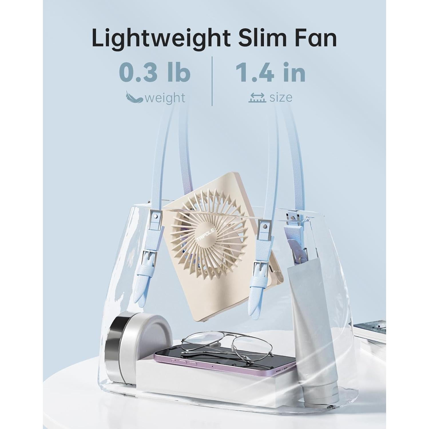 Ventilador de Escritorio TriPole KW59 Beige Recargable 30 cm