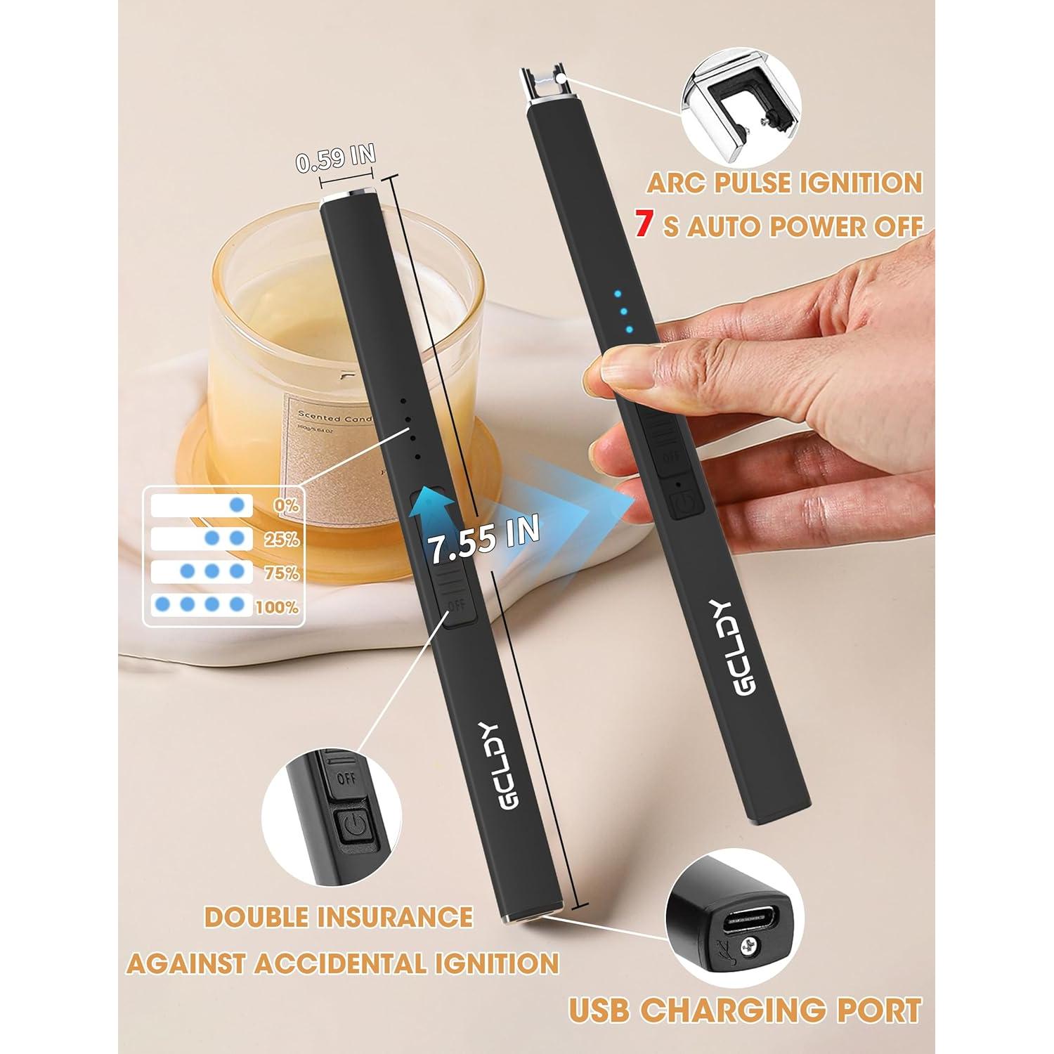 Electric Candle Lighter, Valentines Day Gifts for Her/Him, USB Arc Rechargeable Windproof Long Lighter for Candle, Valentines Day Gifts, Birthday Gift for Women Men Mom Wife Sister