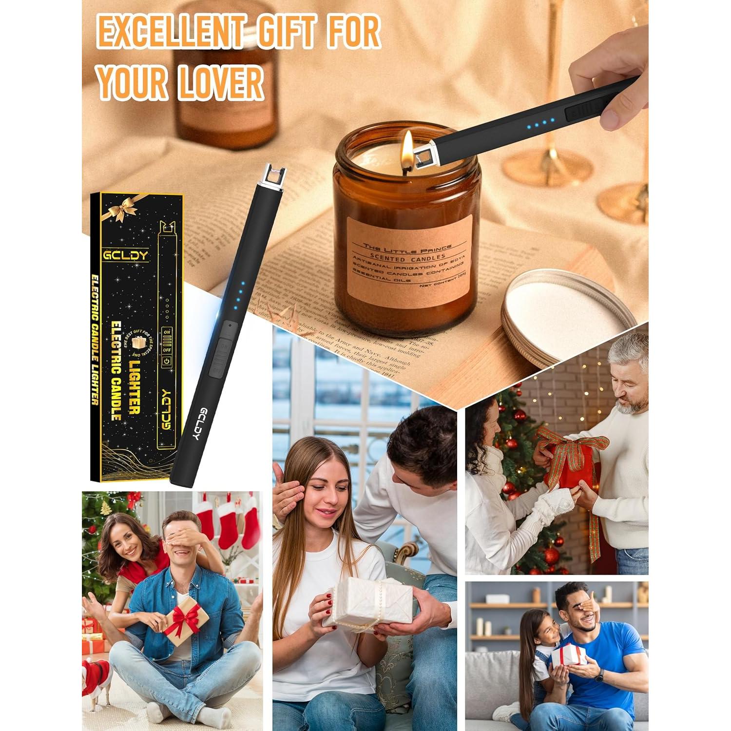 Electric Candle Lighter, Valentines Day Gifts for Her/Him, USB Arc Rechargeable Windproof Long Lighter for Candle, Valentines Day Gifts, Birthday Gift for Women Men Mom Wife Sister