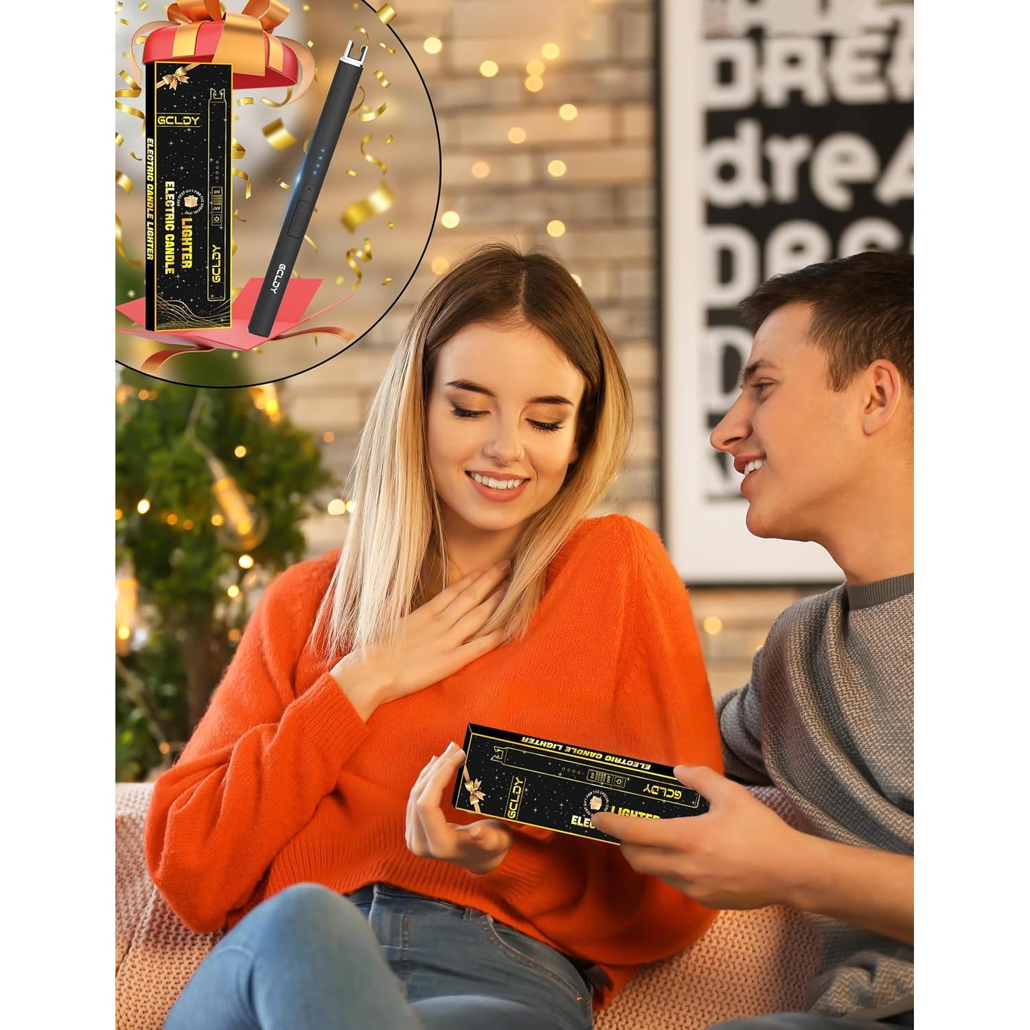 Electric Candle Lighter, Valentines Day Gifts for Her/Him, USB Arc Rechargeable Windproof Long Lighter for Candle, Valentines Day Gifts, Birthday Gift for Women Men Mom Wife Sister