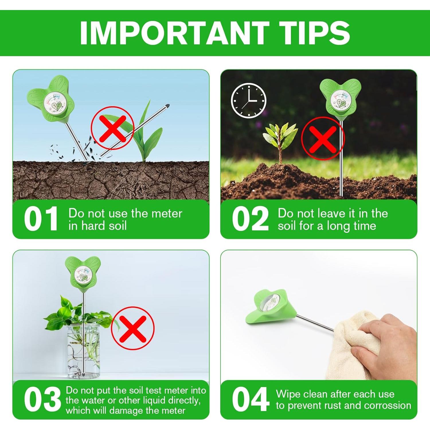 Medidor de Humedad del Suelo UNIWA - Sin Batería, 2 Paquete