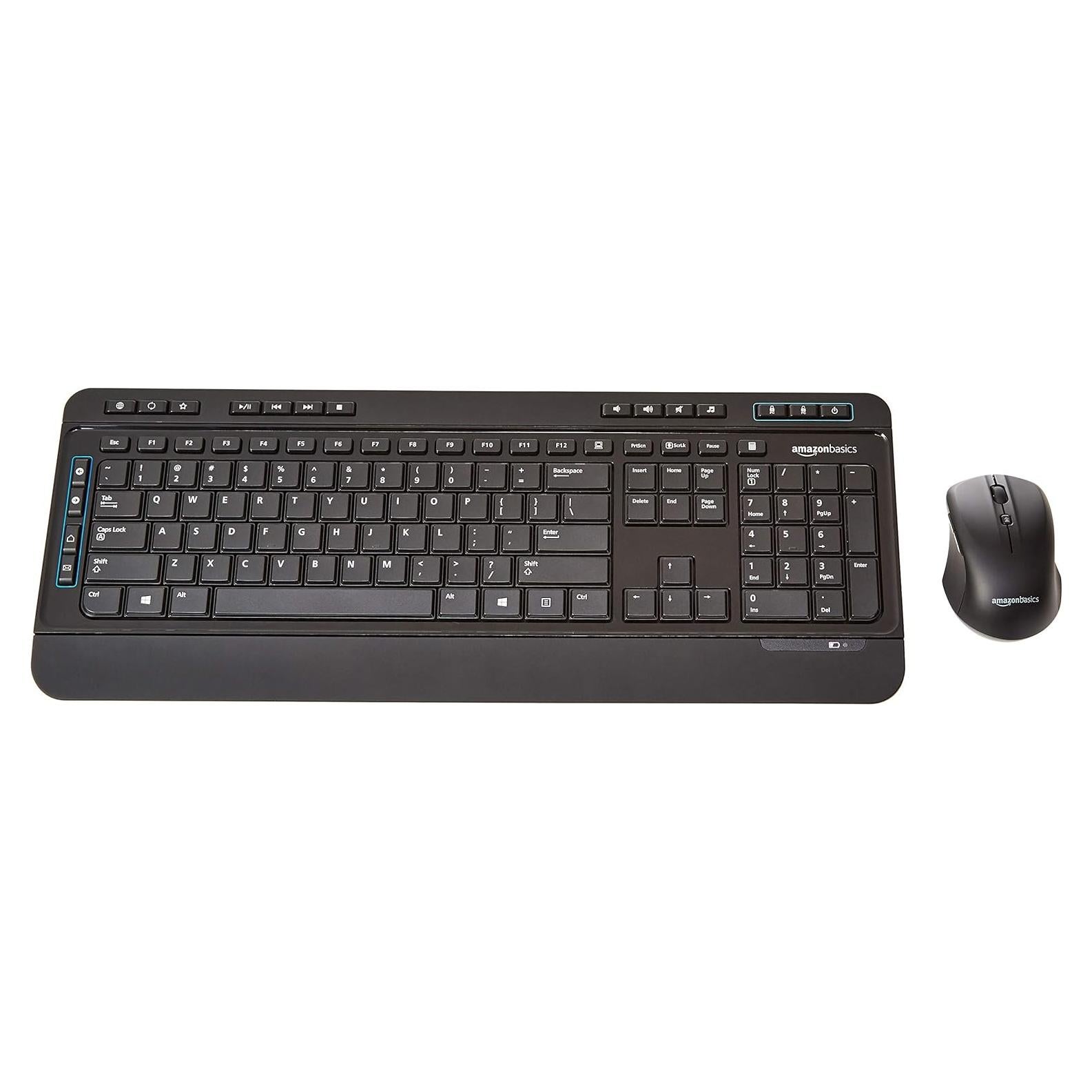 Combo Teclado y Ratón Inalámbrico Amazon Basics QWERTY Negro