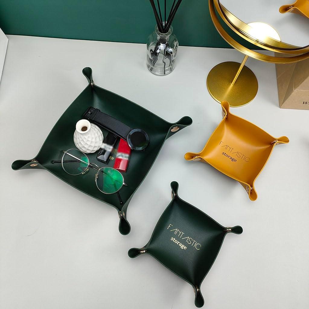 Bandeja de Valet de Cuero PU Garajonay 3 Piezas Negra