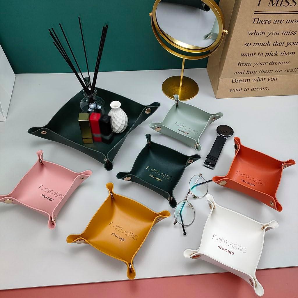 Bandeja de Valet de Cuero PU Garajonay 3 Piezas Negra