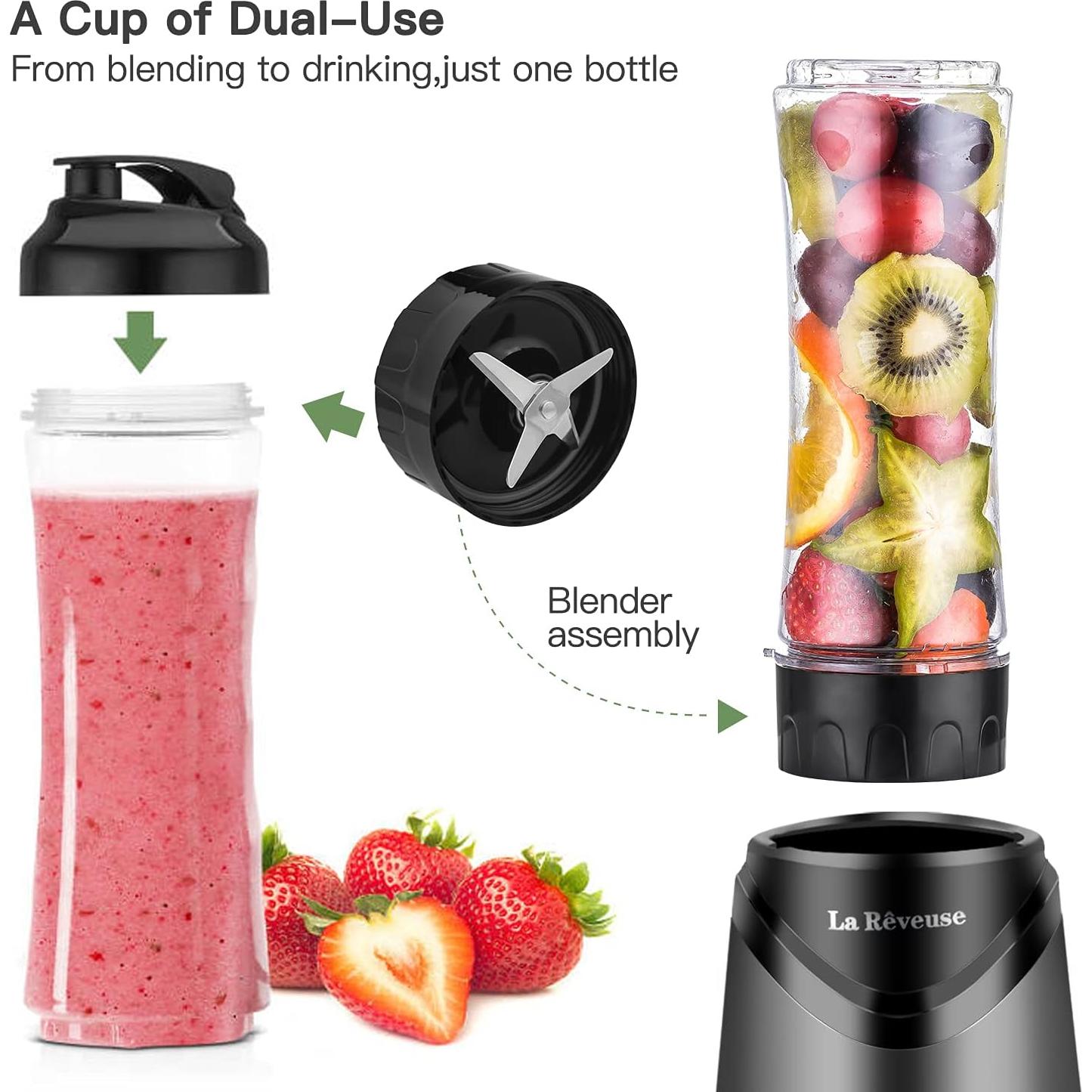 Licuadora Personal La Reveuse 300W con 2 Botellas 550ml Sin BPA