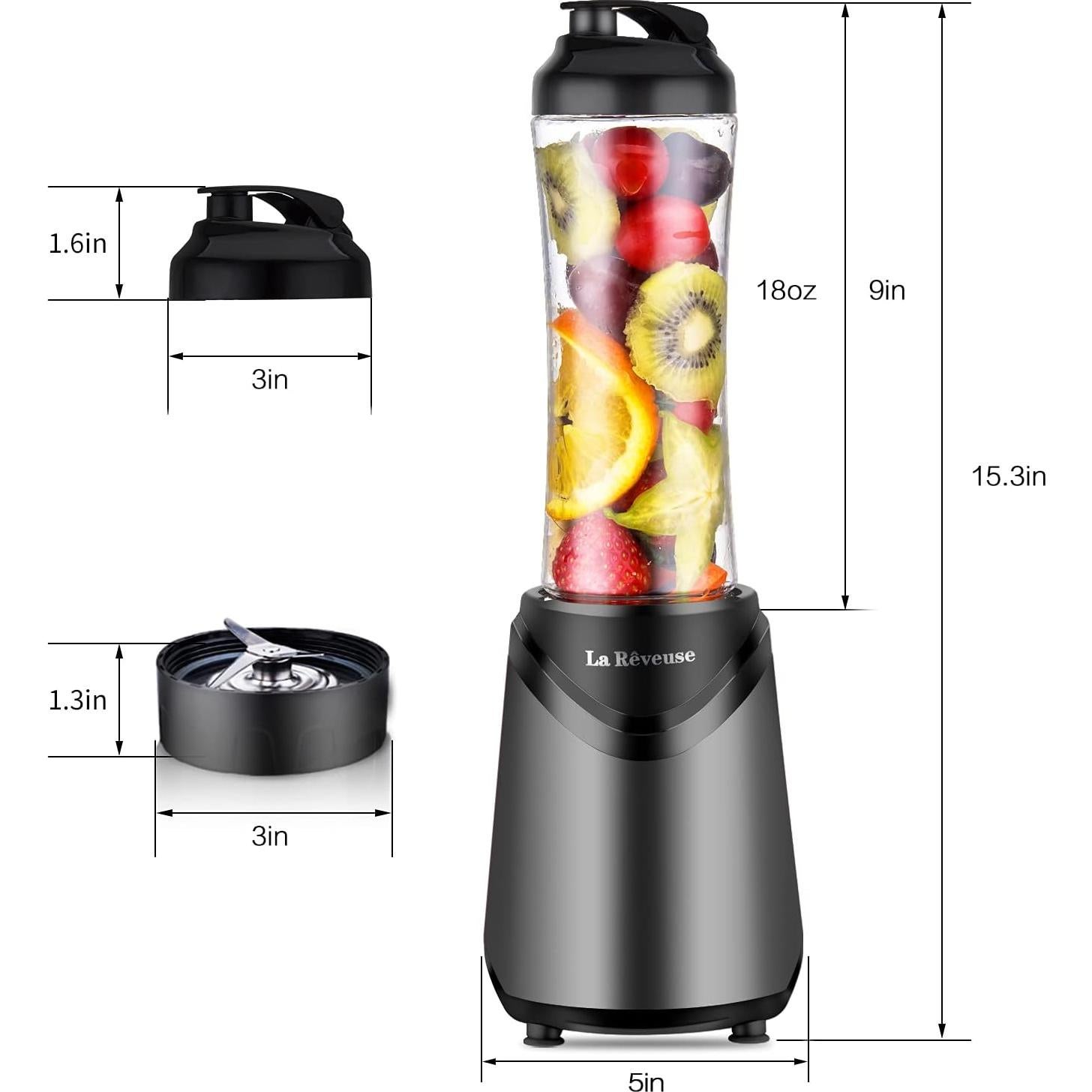 Licuadora Personal La Reveuse 300W con 2 Botellas 550ml Sin BPA