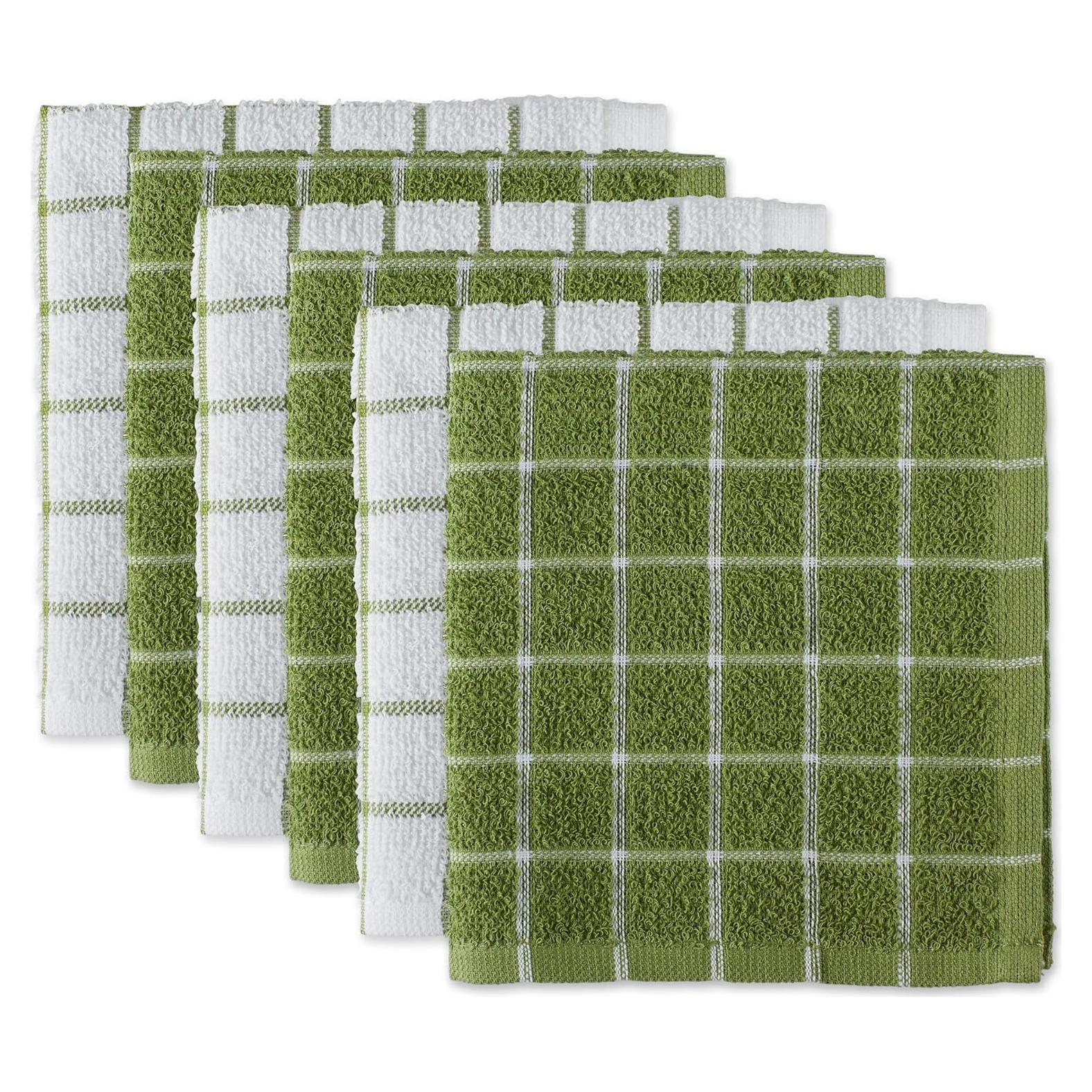 Conjunto de Paños de Cocina DII Basic Terry 6 Piezas 30x30 cm Verde